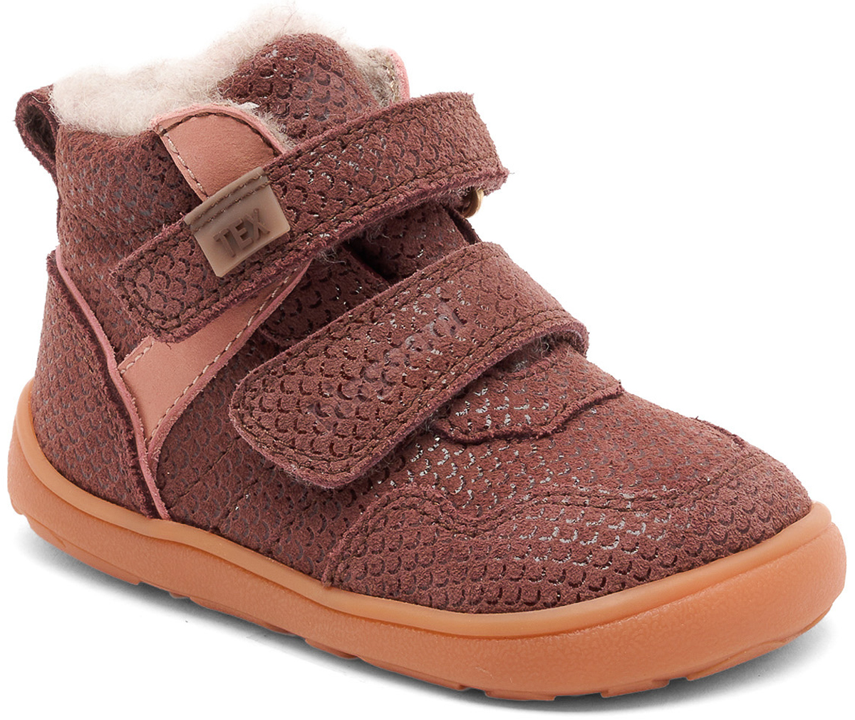Leder Winterstiefel mit Schurwollfutter & TEX von BISGAARD Barefoot * BECKY Tex in Plum * 64120
