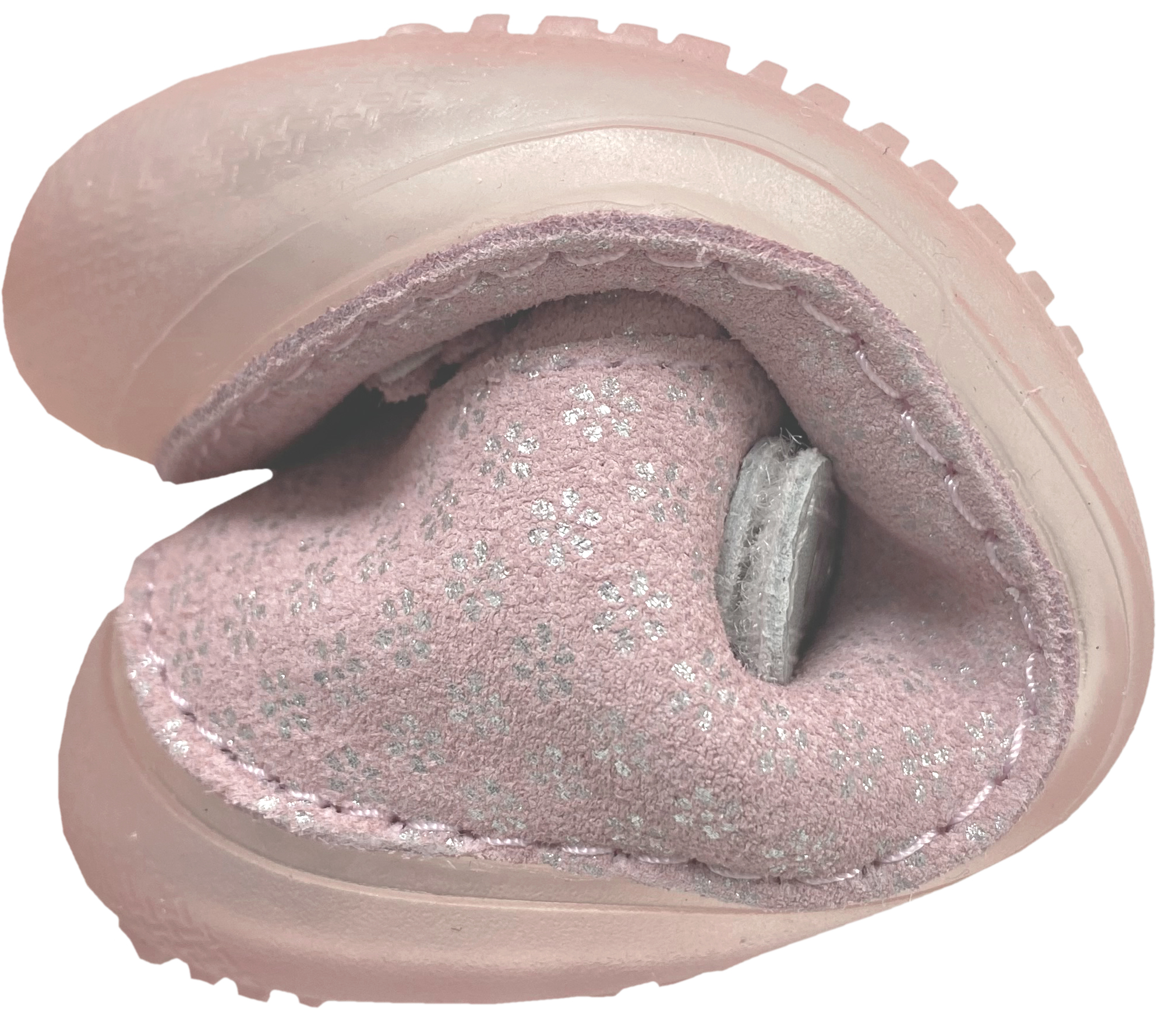 Leder Ballerina in Rosa Glitzer mit Klettriemen Minimalschuhe / Barfußschuhe von D.D.Step Barefoot