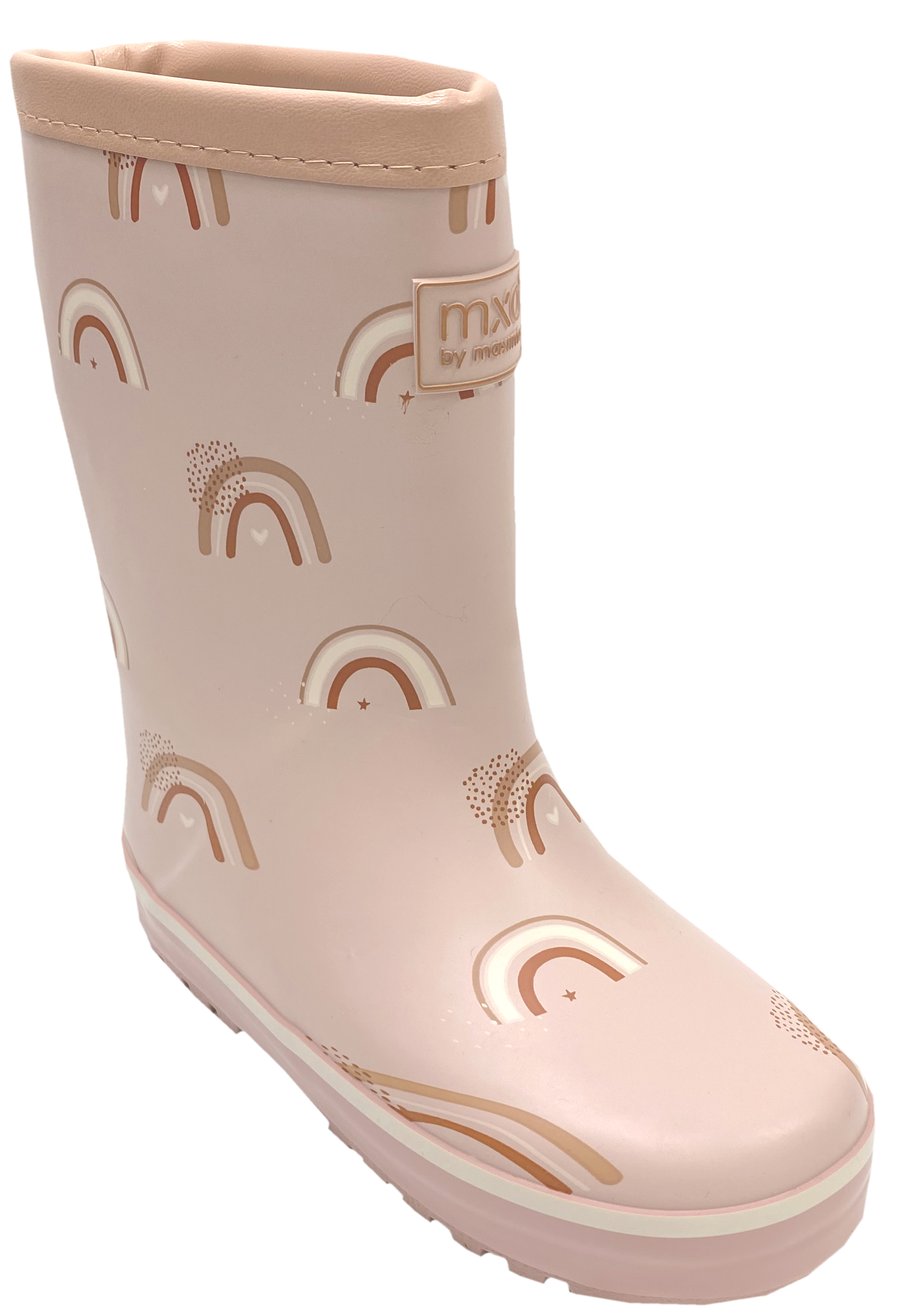 Gummistiefel Mittelschaft o.Stulpe + Warmfutter in  Pastell Rosa Regenbogen von MAXIMO 135365