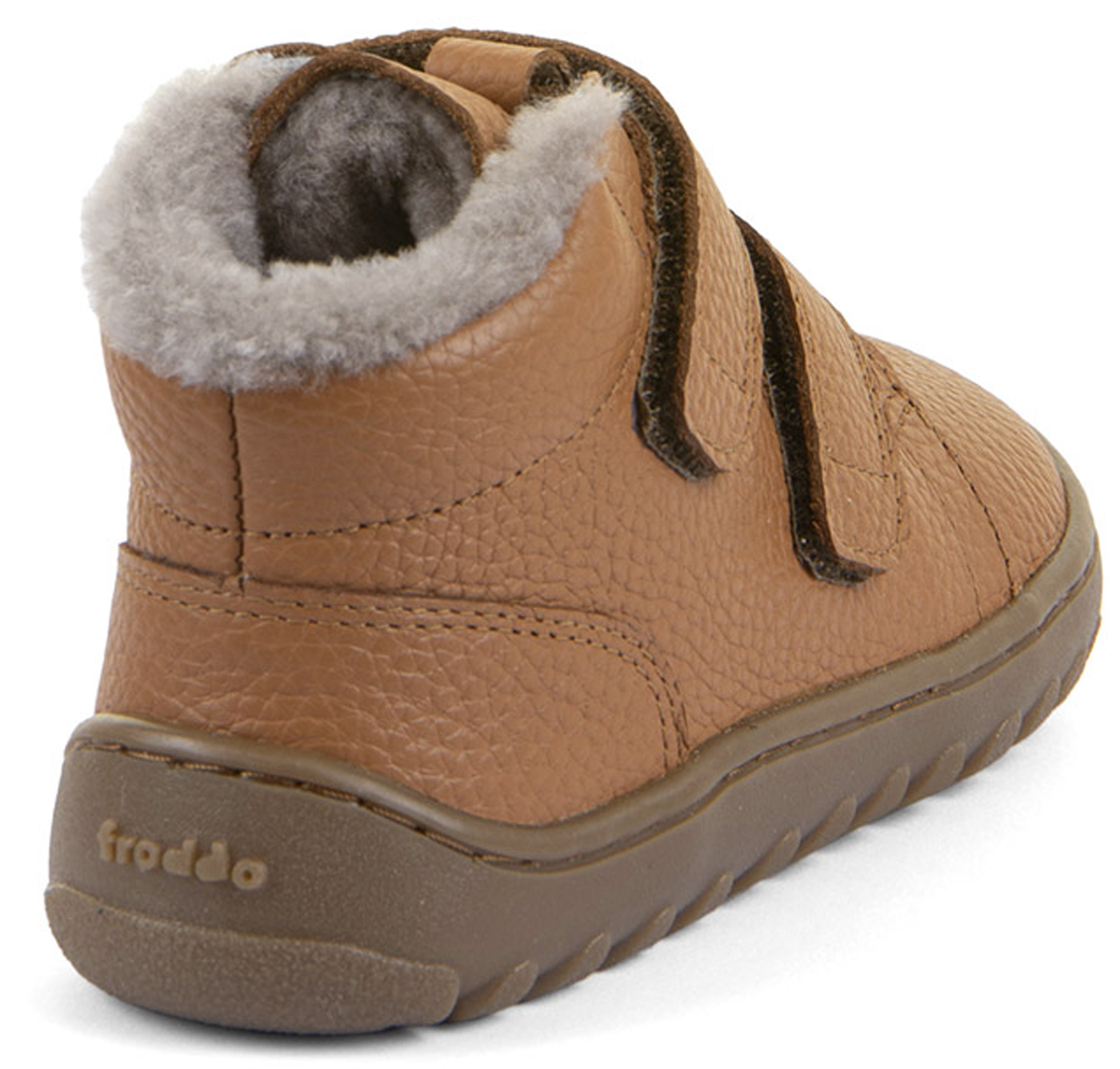 Lammfell gefütterte Lederschuhe Barfußschuhe von FRODDO Barefoot UP Furry in Cognac G3110287