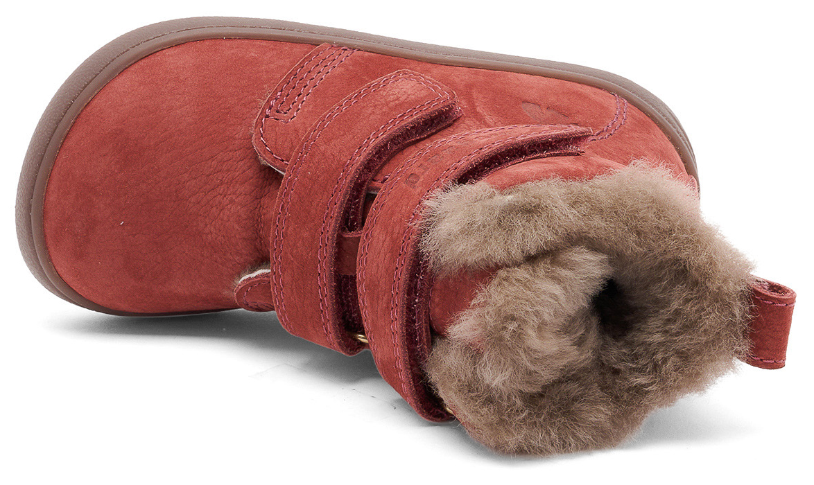 Winterstiefel aus Nubbukleder + Lammfellfutter von BISGAARD Barefoot EMIL Lamb 54107 in Bordeaux