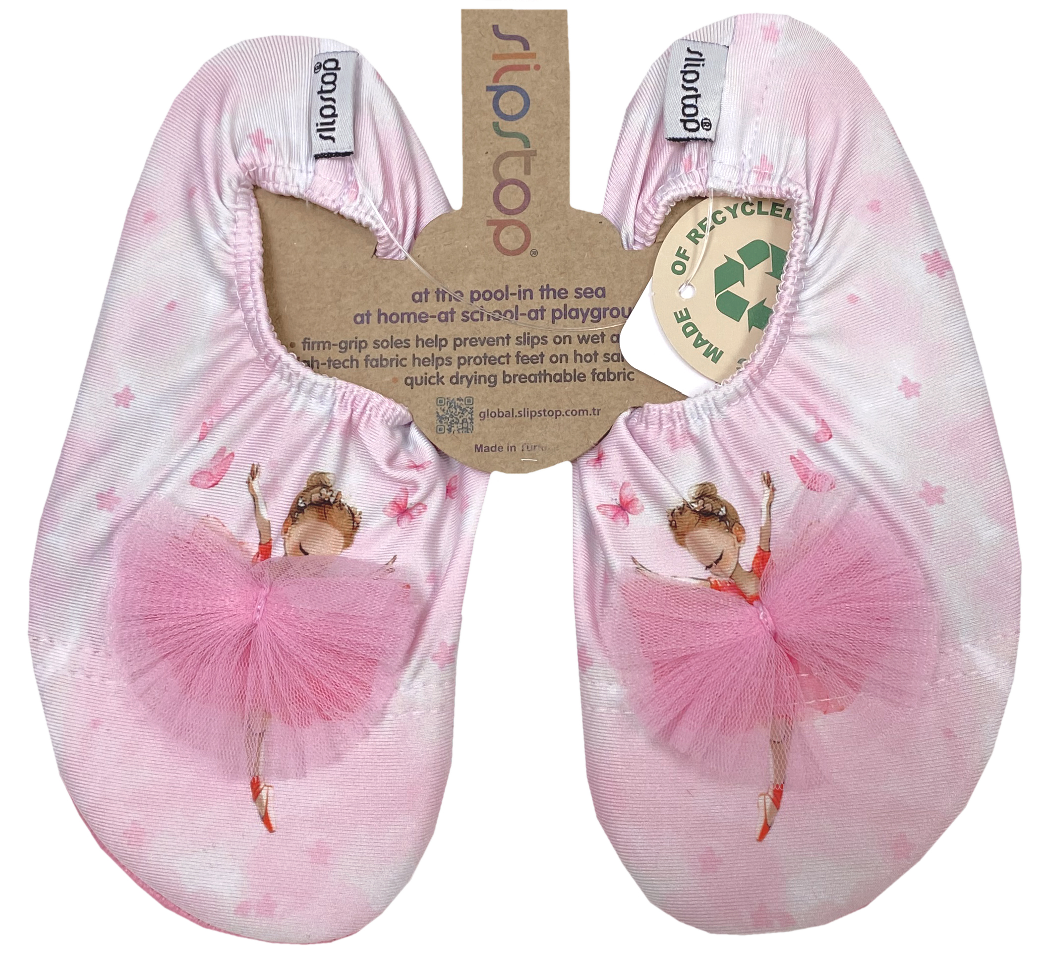 Slip Stop Badeschuhe / Turnschläppchen Barfußschuhe * Tutu / Ballerina auf Rosa *
