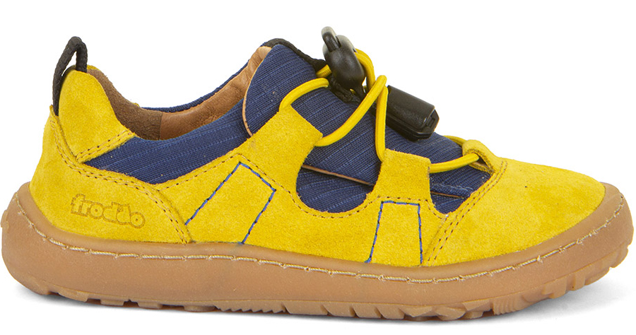 Barfußsneaker mit Elastiksenkel, Leder & Mesh Gelb / Kobalt FRODDO Barefoot Track G3130243-3