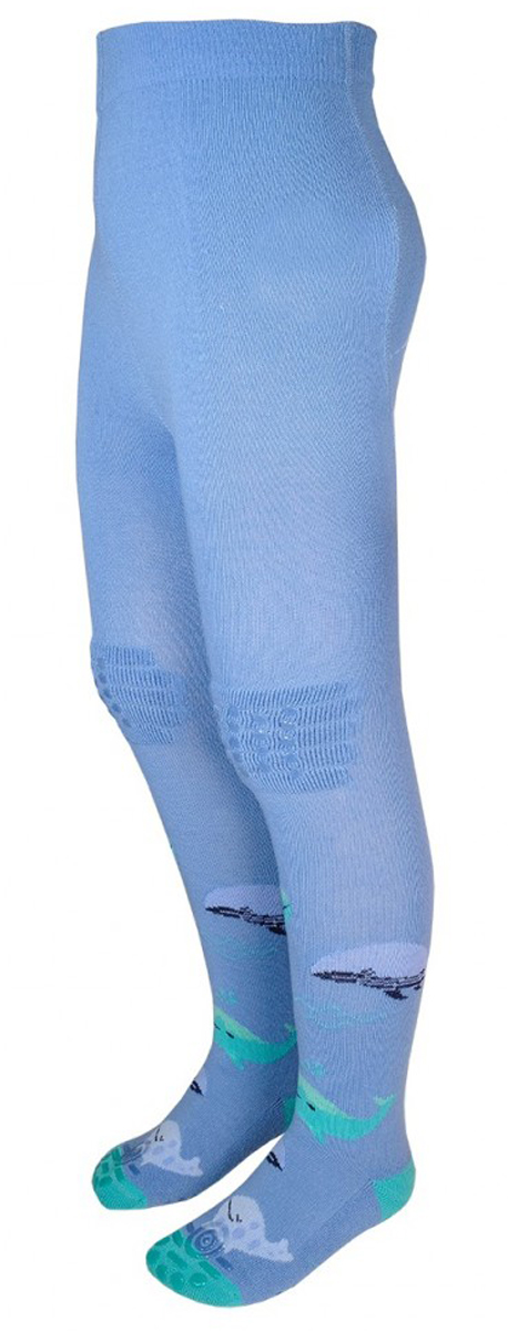 Süße Krabbelstrumpfhose in hellem Jeansblau Motiv " Wal im Meer " von MAXIMO 330875