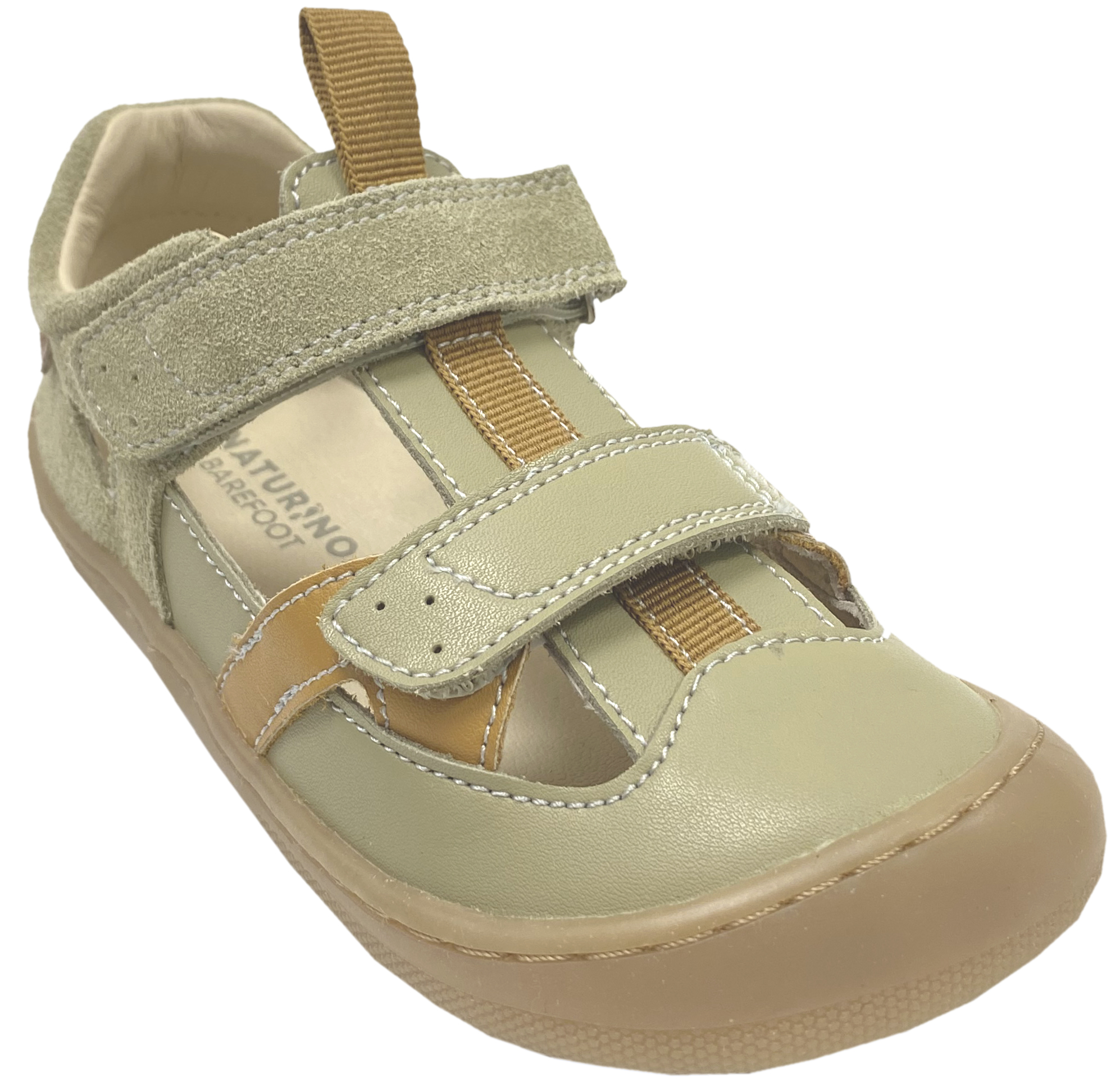 Halbsandalen / Barfußschuhe aus Leder in Stone Zucca von NATURINO Barefoot Modell Jaffo
