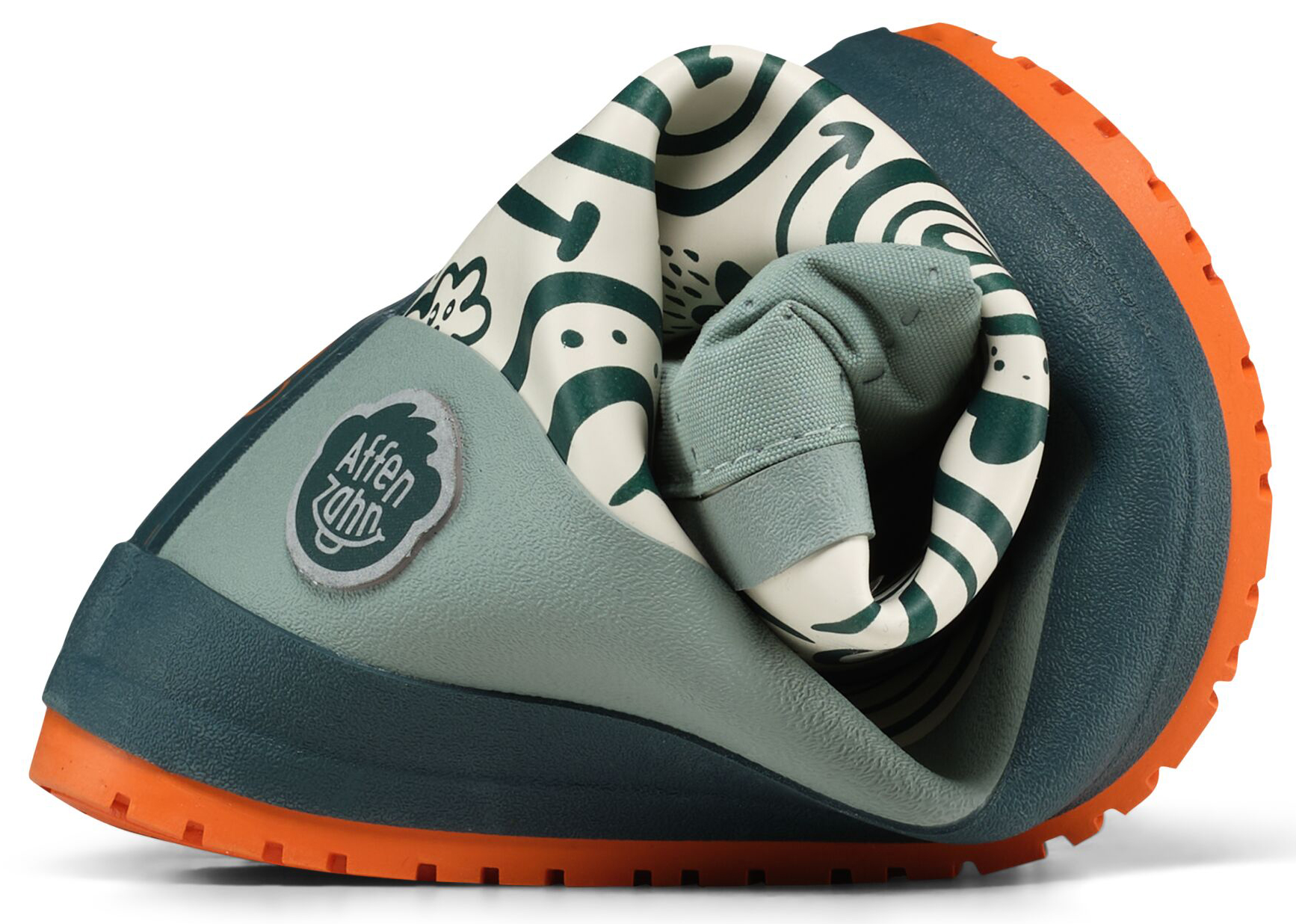 Barfuß Gummistiefel mit Warmfutter von AFFENZAHN * Vegan Puddly * Hase in Petrol