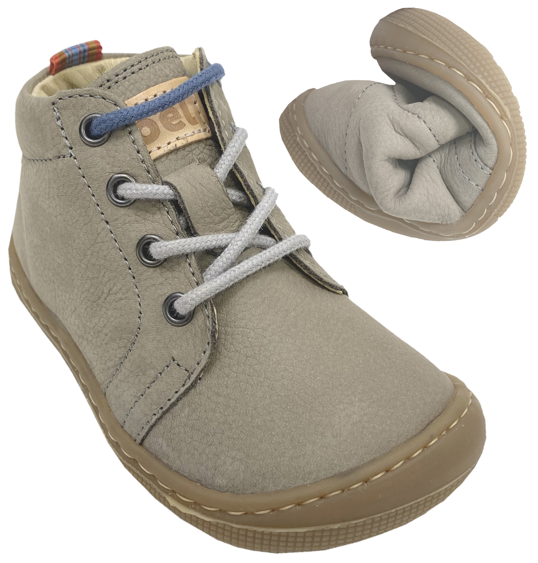 Barfußschuhe /Schnürer DELI 2.0 in GRAU, breite Zehenbox von KOEL 07M001.121-410