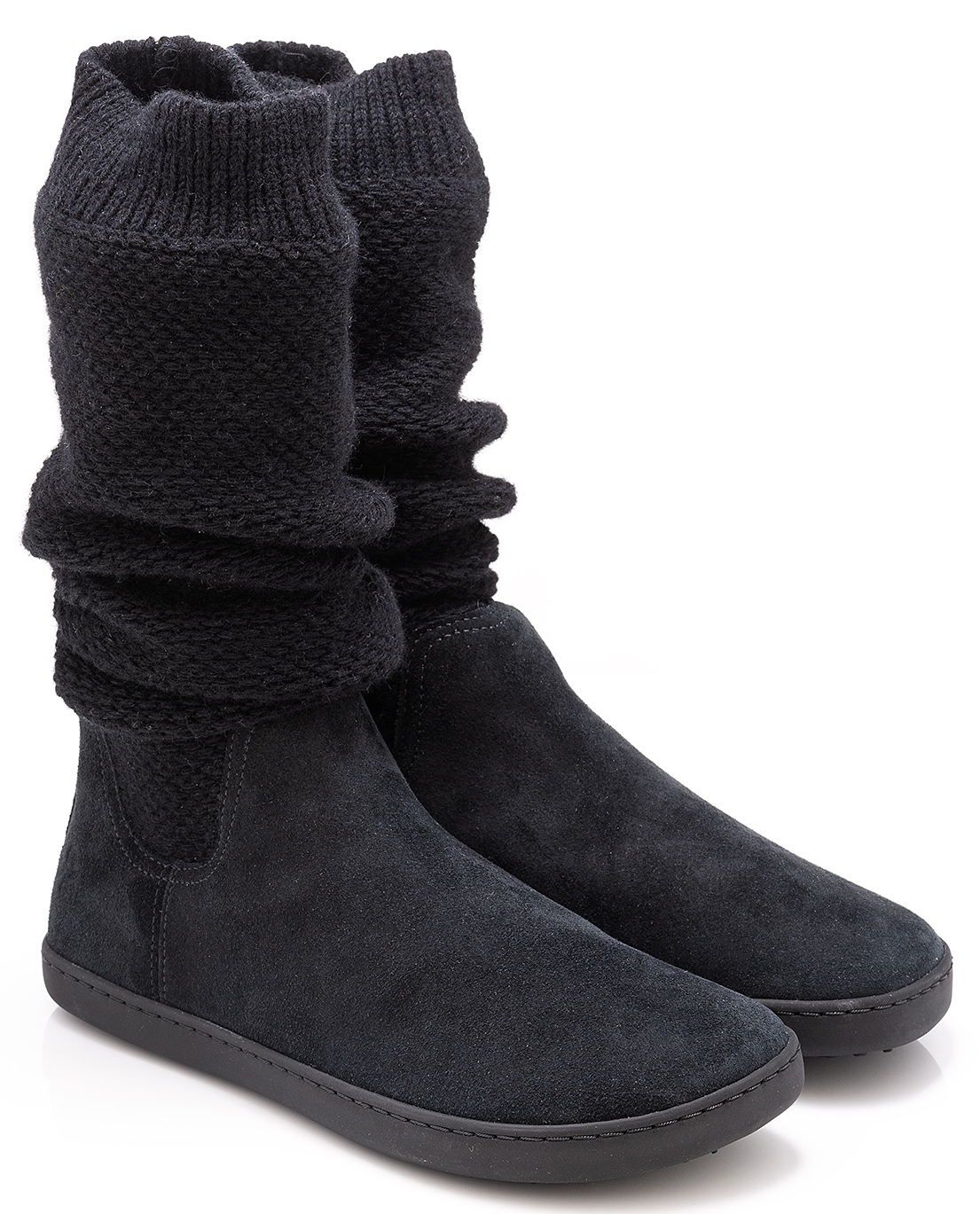 Gefütterte Schlupfschuhe in Schwarz + Strickstulpe Barfußschuhe * Knitty * von SHAPEN Barefoot