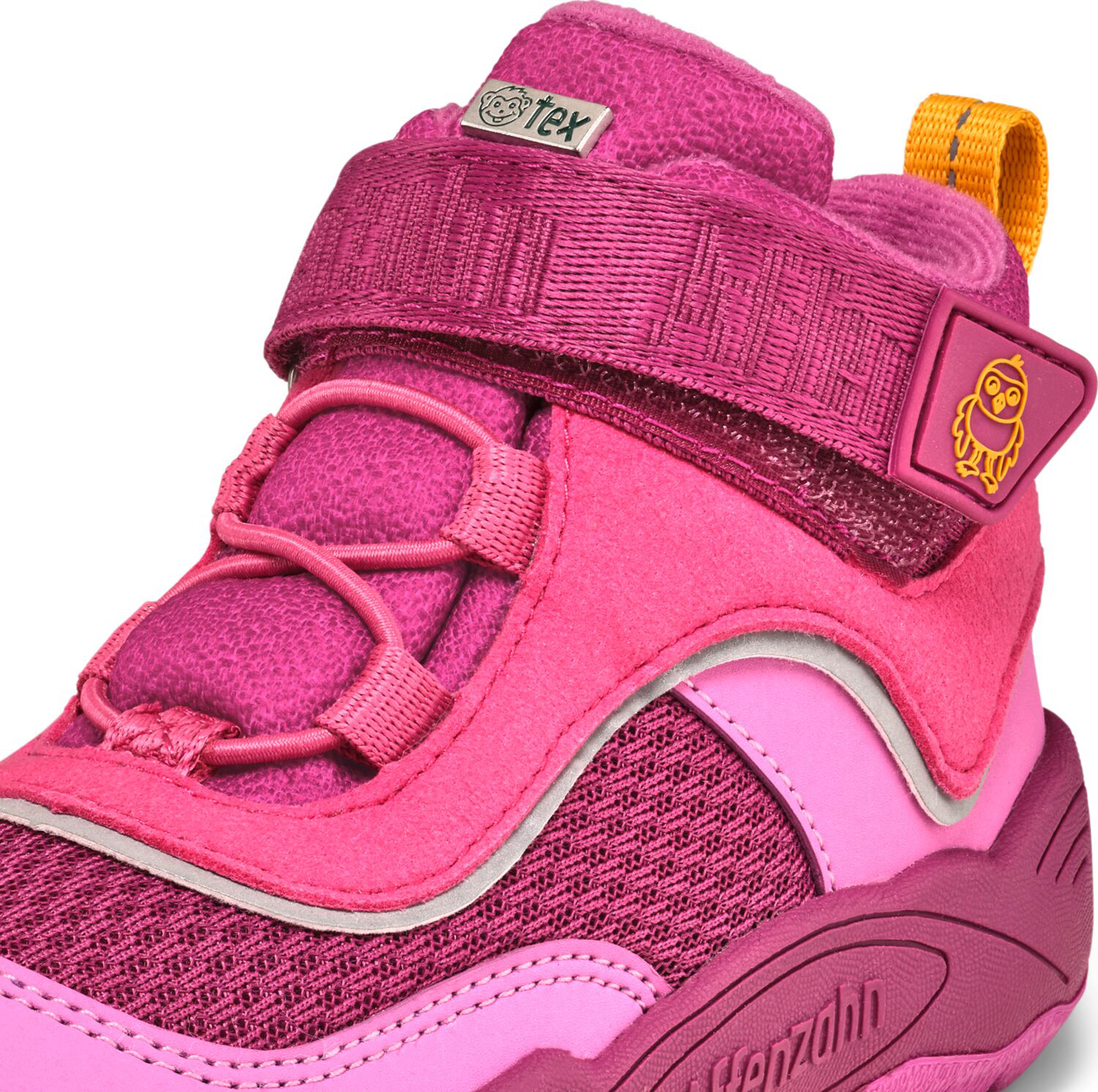 Veganer Übergangsschuh / Low Boot von AFFENZAHN * EXPLORY * Vogel in Berry / Pink