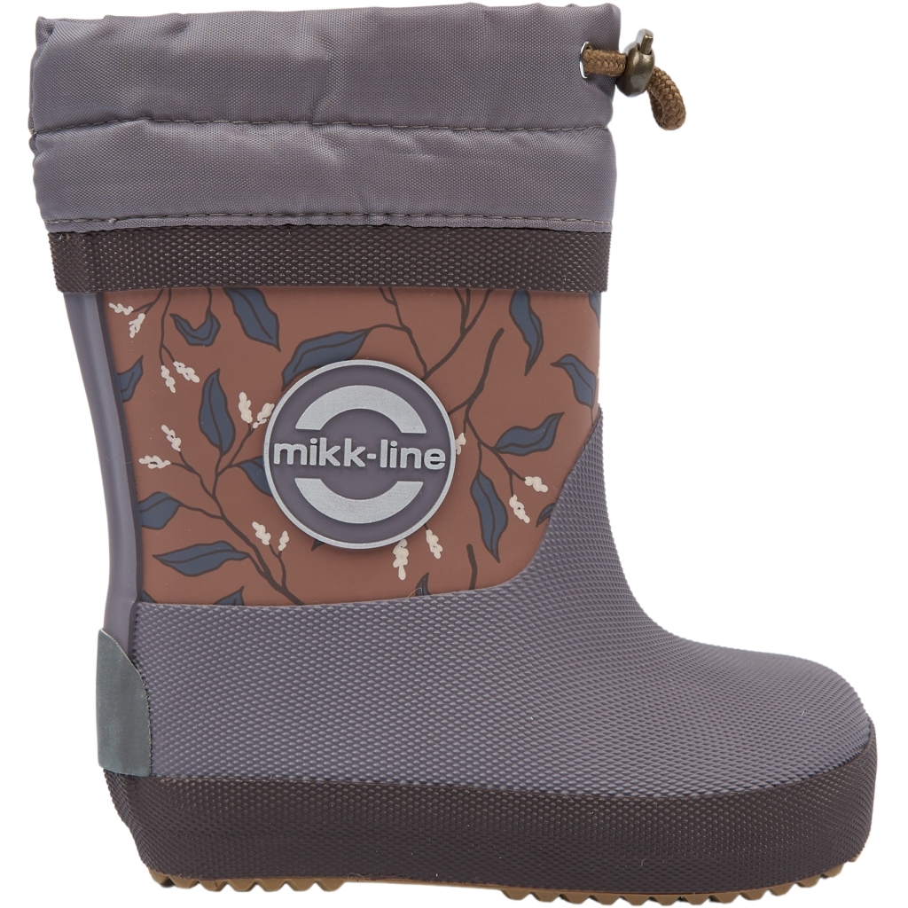 Barfuß Gummistiefel Winterfutter Wollmix in Flieder gemustert von MIKK LINE 38113