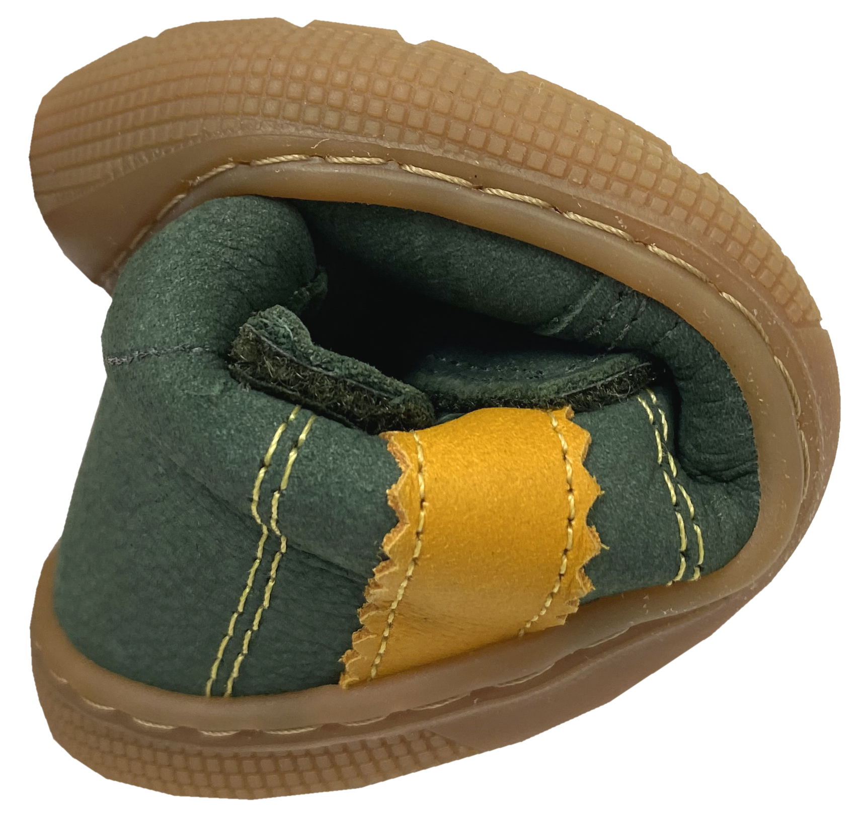 Hydroleder Barfußschuhe mit Wollfutter * DAVID 3.0 Wool * in Grün/Gelb von KOEL 07M070.233