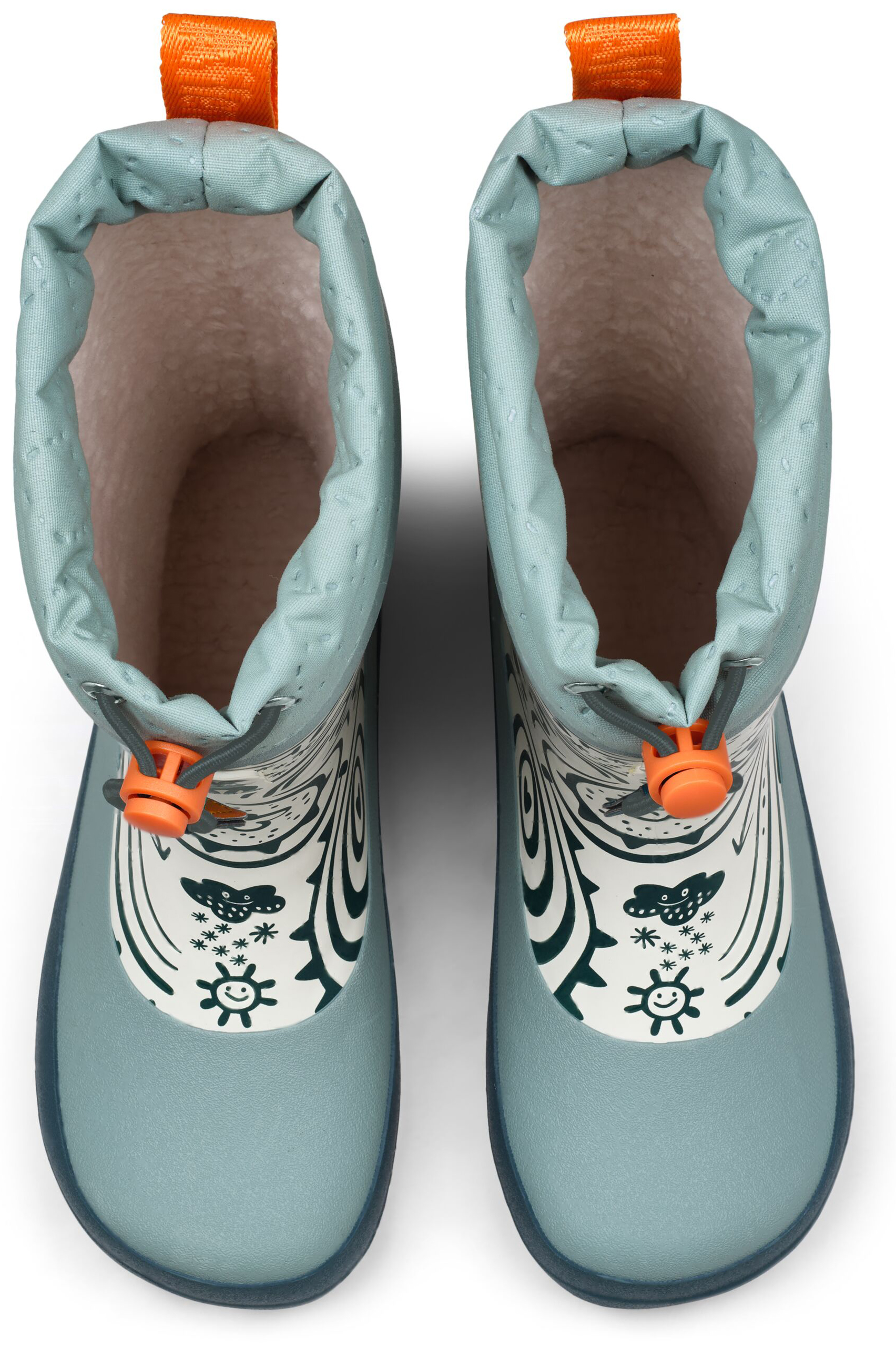 Barfuß Gummistiefel mit Warmfutter von AFFENZAHN * Vegan Puddly * Hase in Petrol