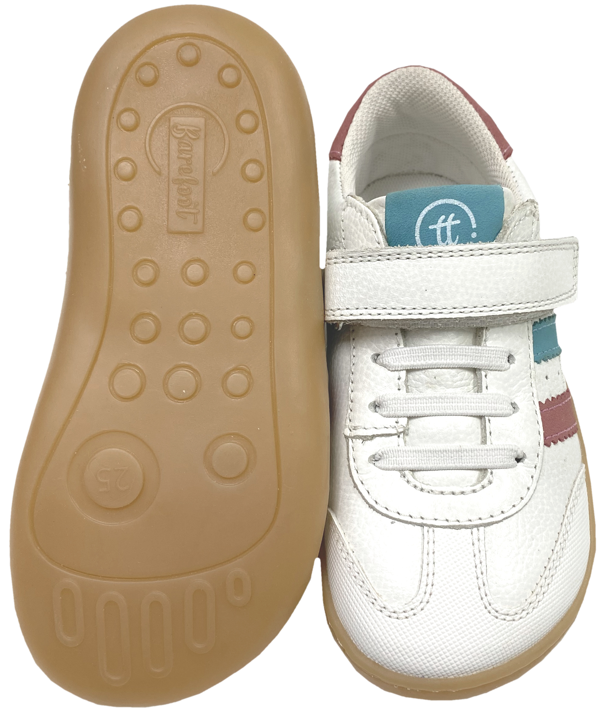Barfuß-Sneaker, Non-Marking Sohle, Weiß/ Türkis / Pink von CHETTO Barefoot
