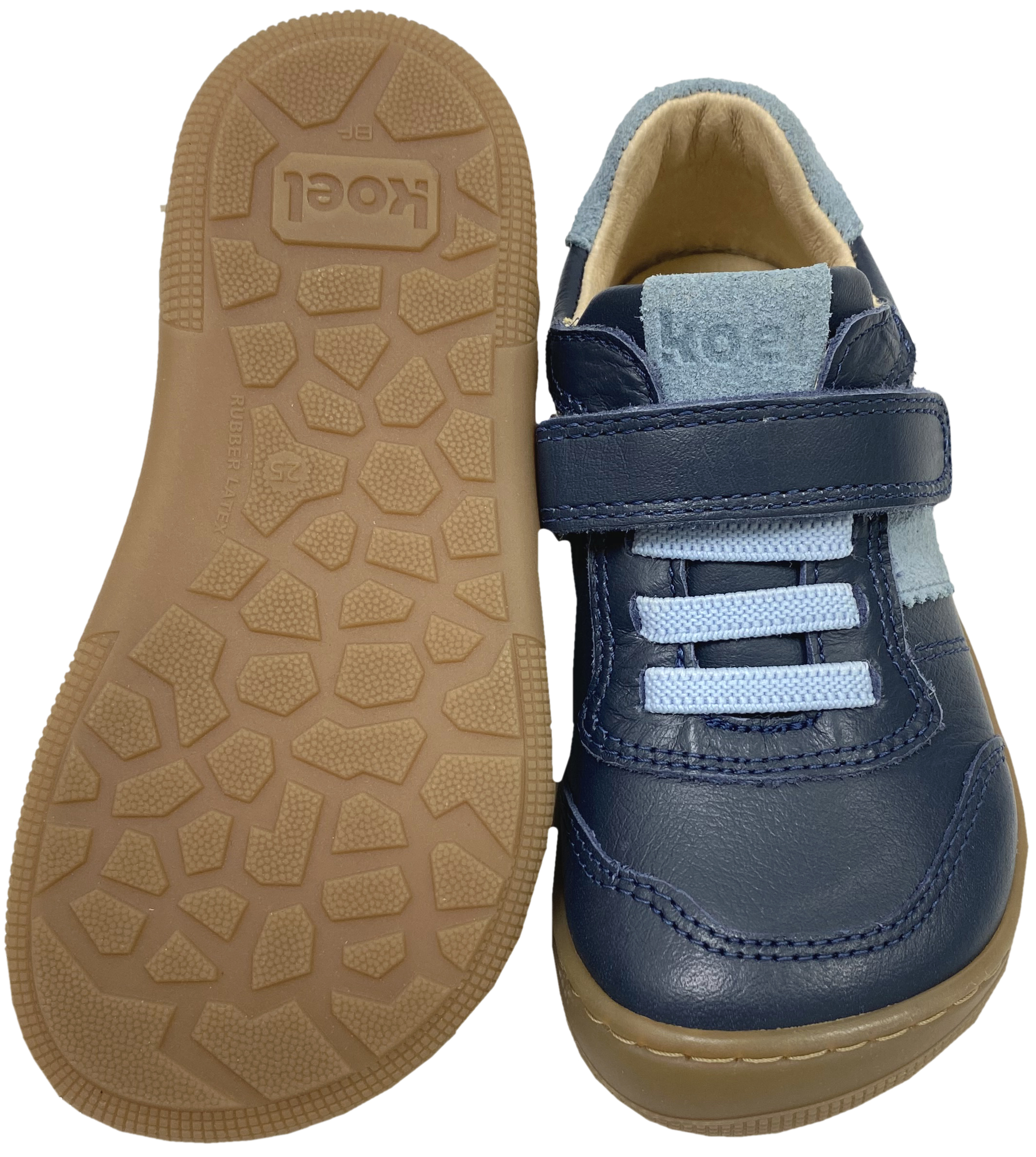 Low Top Leder Sneaker mit Klett in Blau / Navy DYLAN Leather 3.0 von KOEL Barefoot