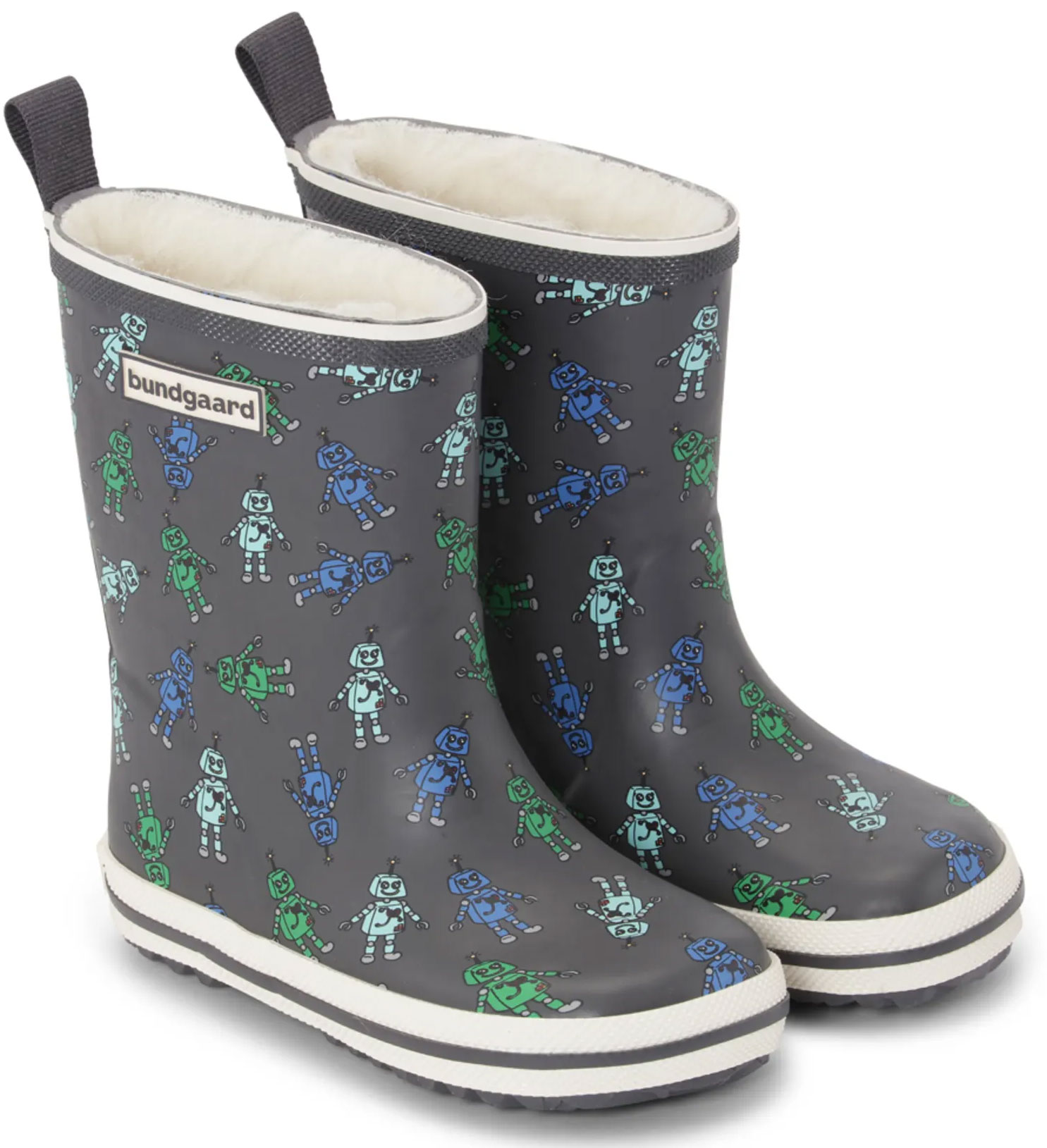 Barfußschuhe / Gummistiefel Charly High, dickes Wollfutter, Naturgummi ROBOTER v. BUNDGAARD