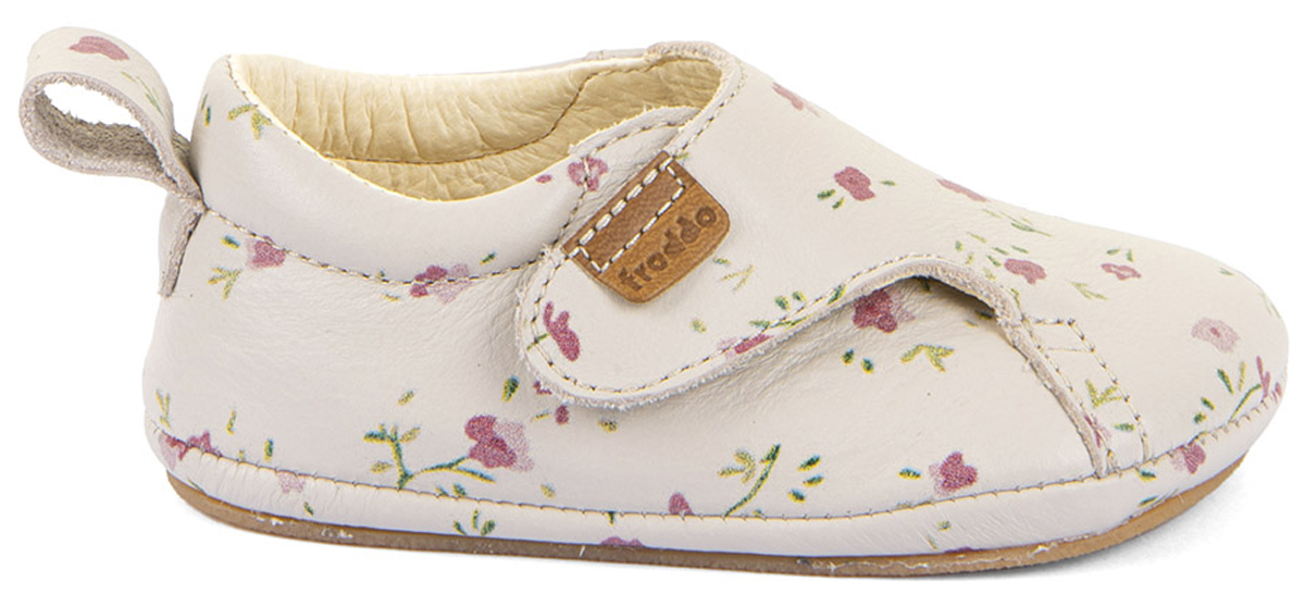 Flache Prewalker Lederschuhe in Beige Flower mit soft- knautschiger Minimalsohle von FRODDO Barefoot G1130020
