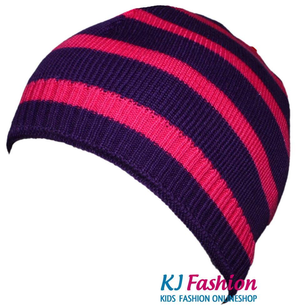 Strickmütze aus BW in Lila / Pink gestreift von DÖLL Modell:  1425750120-7028