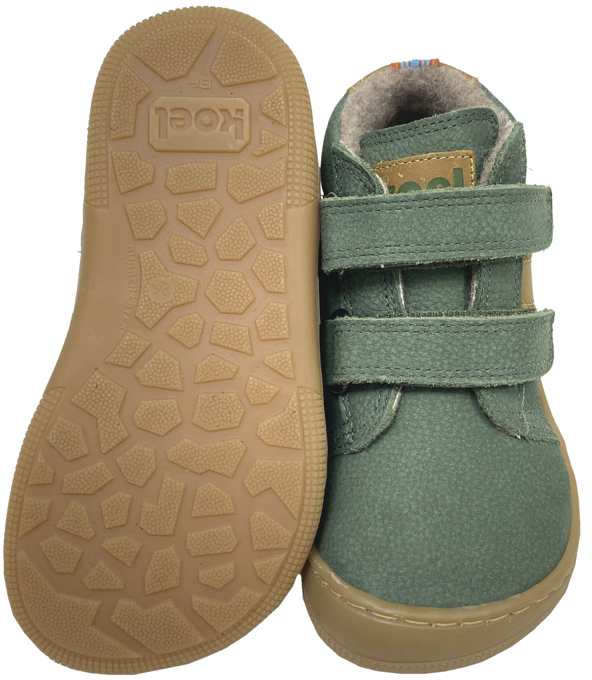 Hydroleder Barfußschuhe mit Wollfutter * DAVID 3.0 Wool * in DK Grün/Ocker von KOEL 07M070.233
