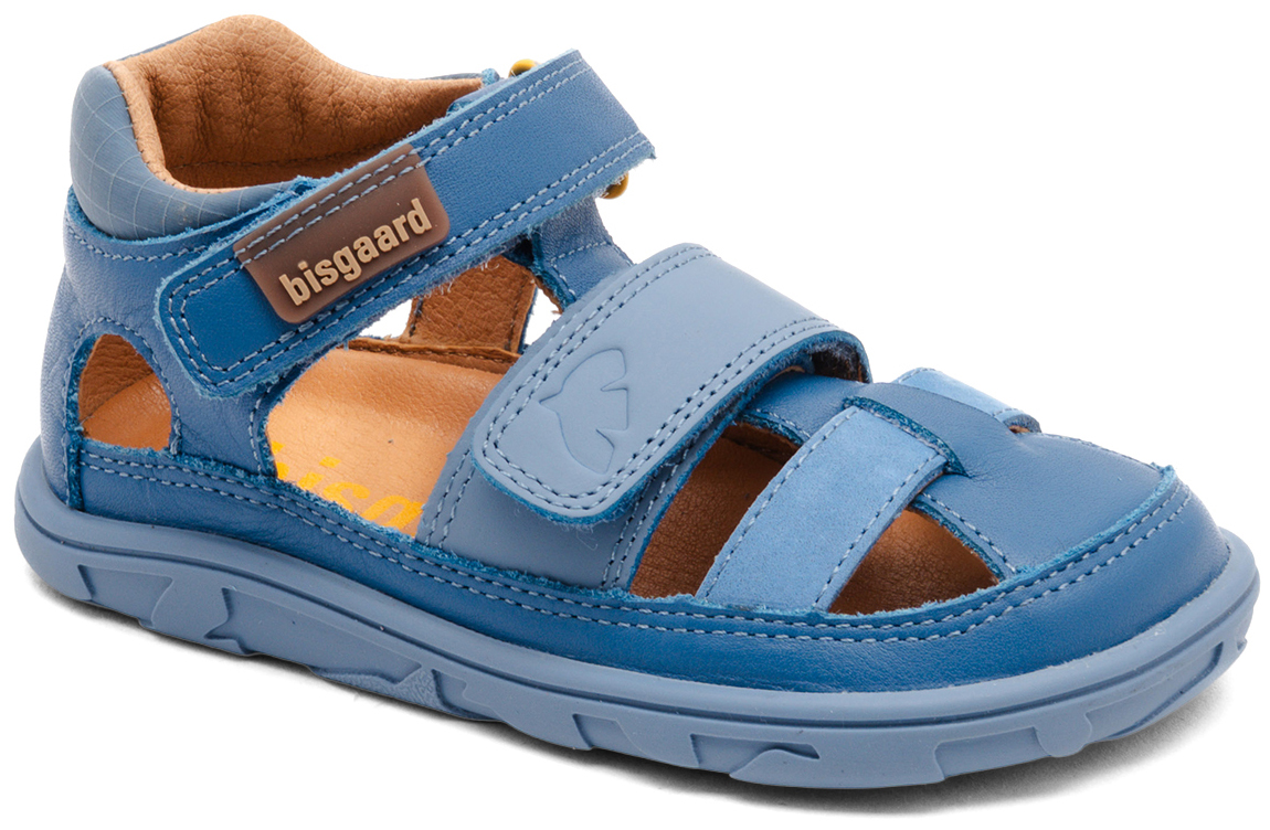 Flexible & leichte Halbsandale / Barfußsandale aus Leder von BISGAARD Barefoot VIC in Blue