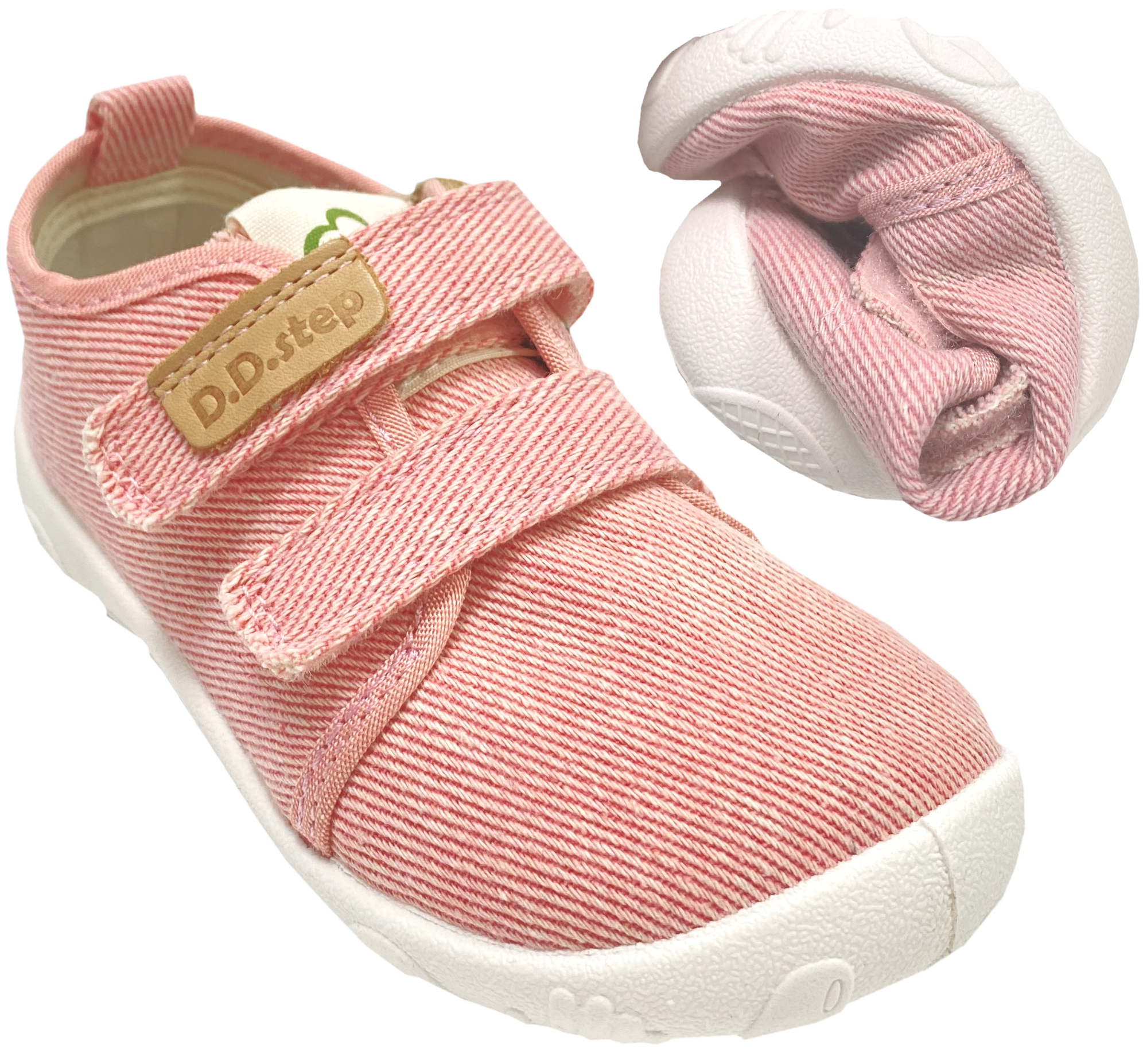 Textil Canvas Sneaker in Baby Pink, Non Marking Minimalsohle von D.D.Step Barefoot C086-61763