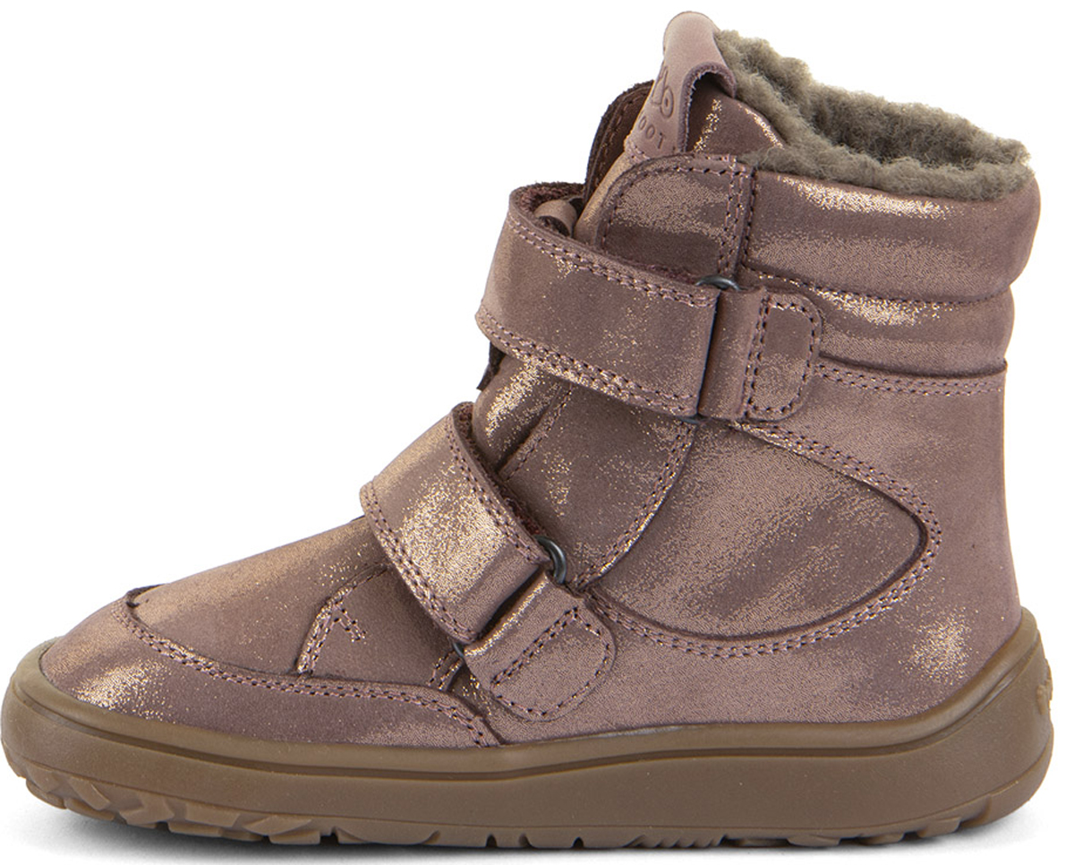Winter Barfußstiefel Leder in PINK/Gold Schurwolle & TEX FRODDO Barefoot G3160246