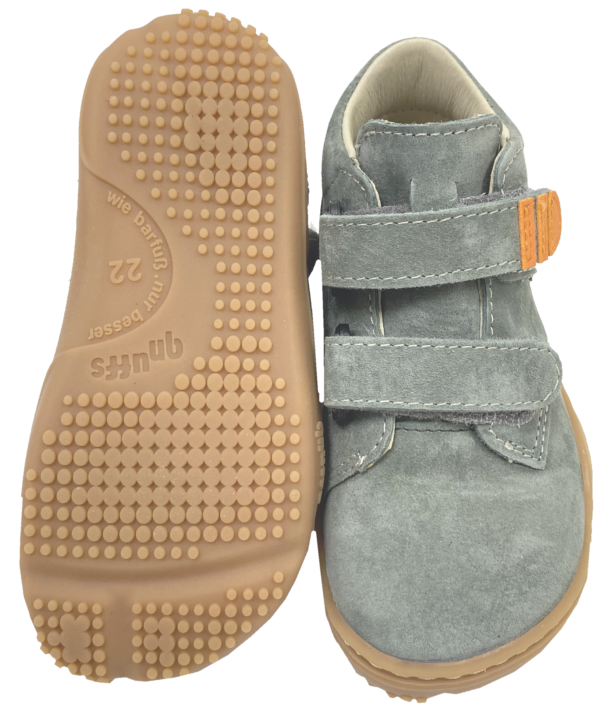 Knöchelhoher Leder Barfußschuh Kaltfutter von QNUFFS by Ricosta *BUCHE * in Salbei / River 0010132