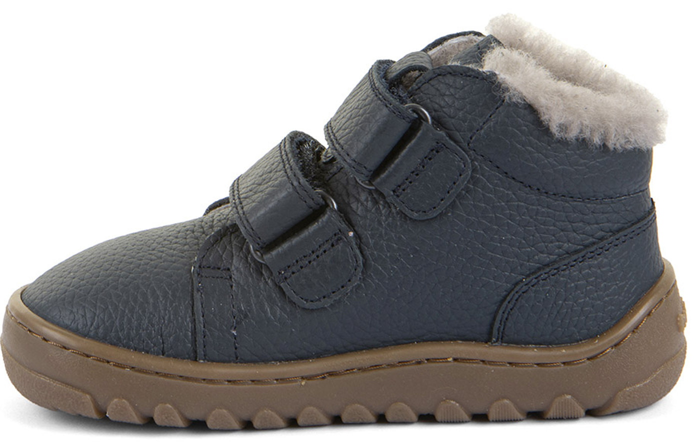 Lammfell gefütterte Lederschuhe Barfußschuhe von FRODDO Barefoot UP Furry in Dark Blue G3110287