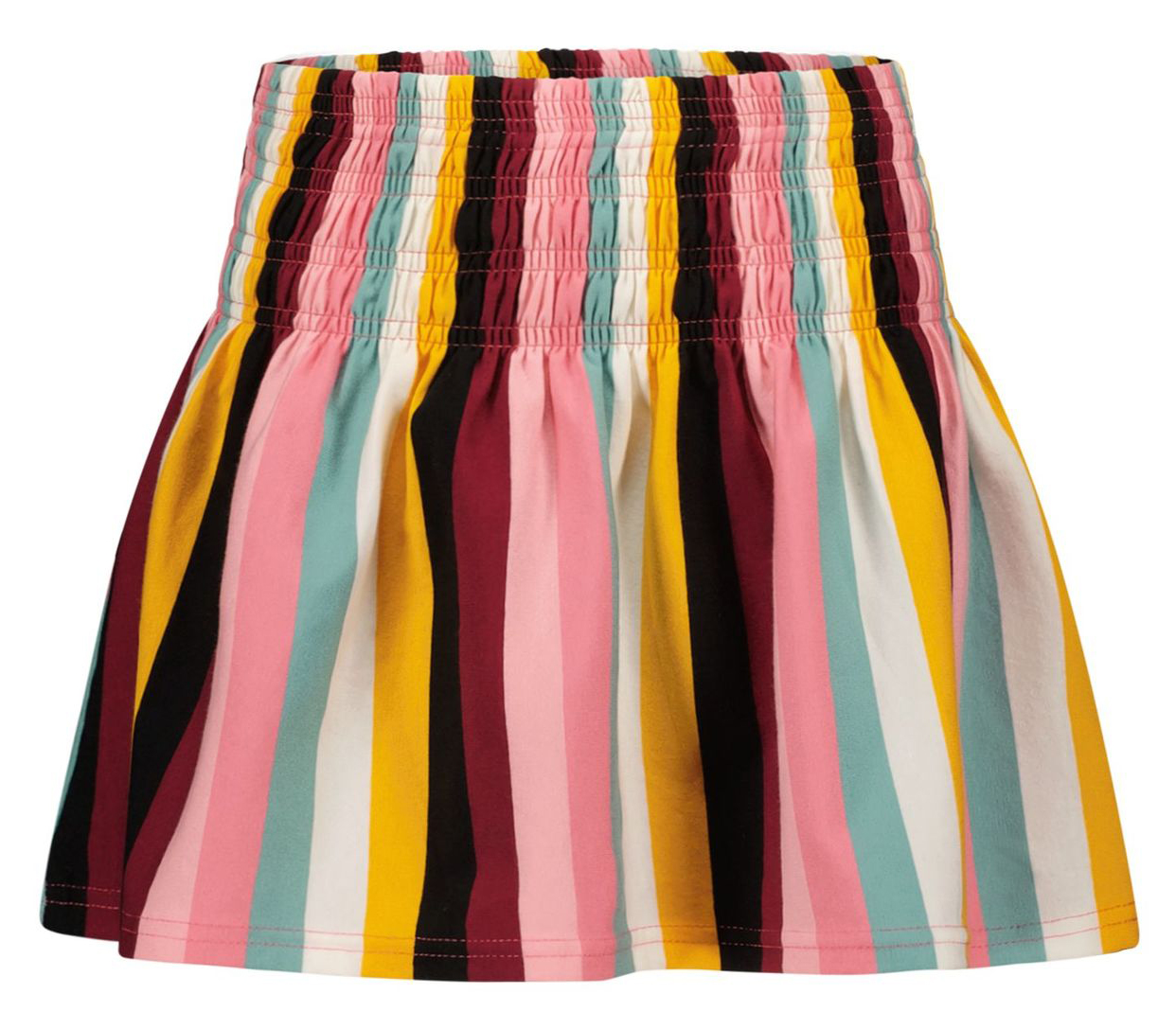 Bunt gestreifter BW Jersey Rock mit breitem, gesmoktem Schlupfbund von B.NOSY 5740-976