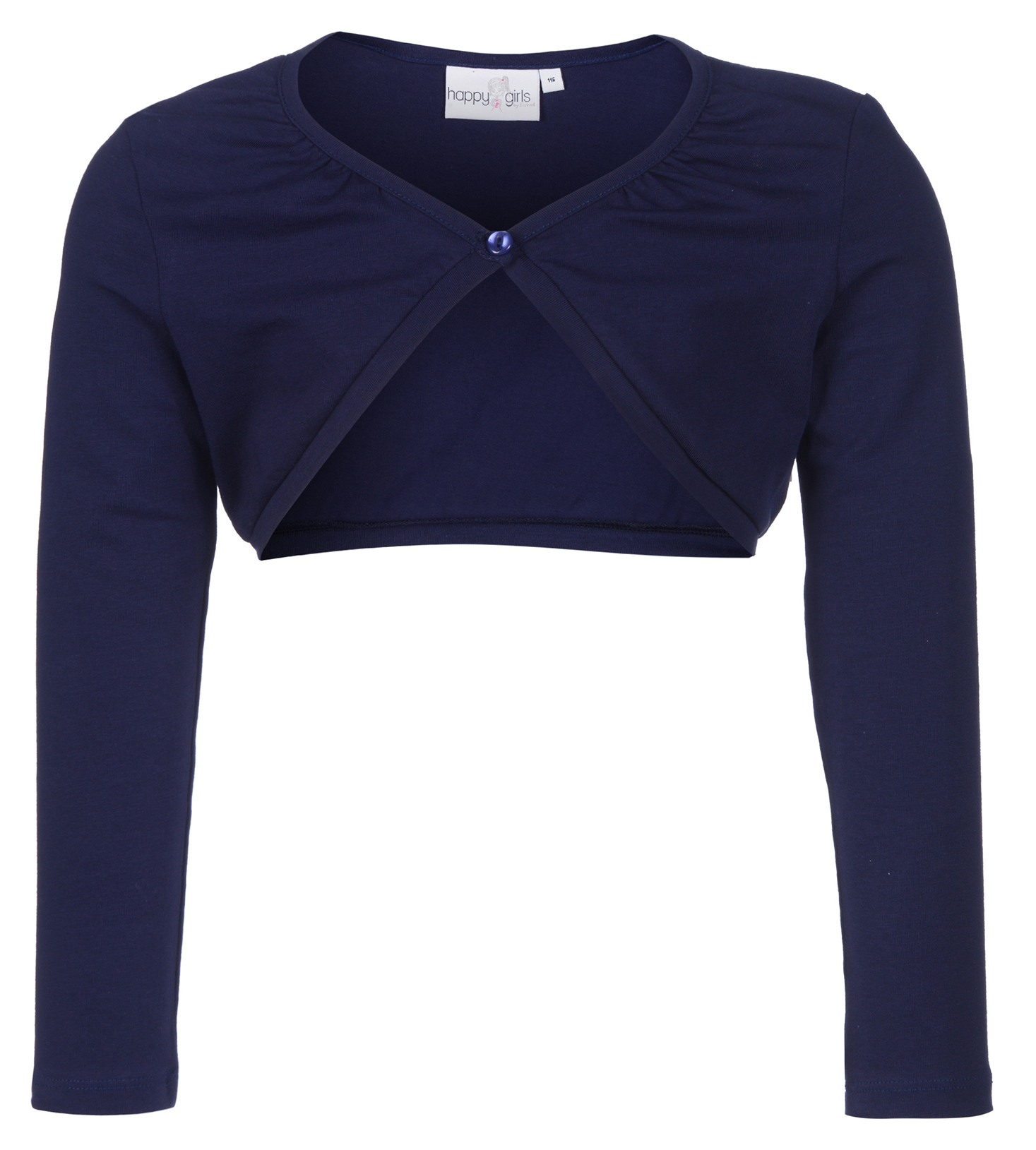 Bolero Jäckchen, Langarm aus weichem BW Jersey mit Knopf in Navy Blau von HAPPY GIRLS 761312