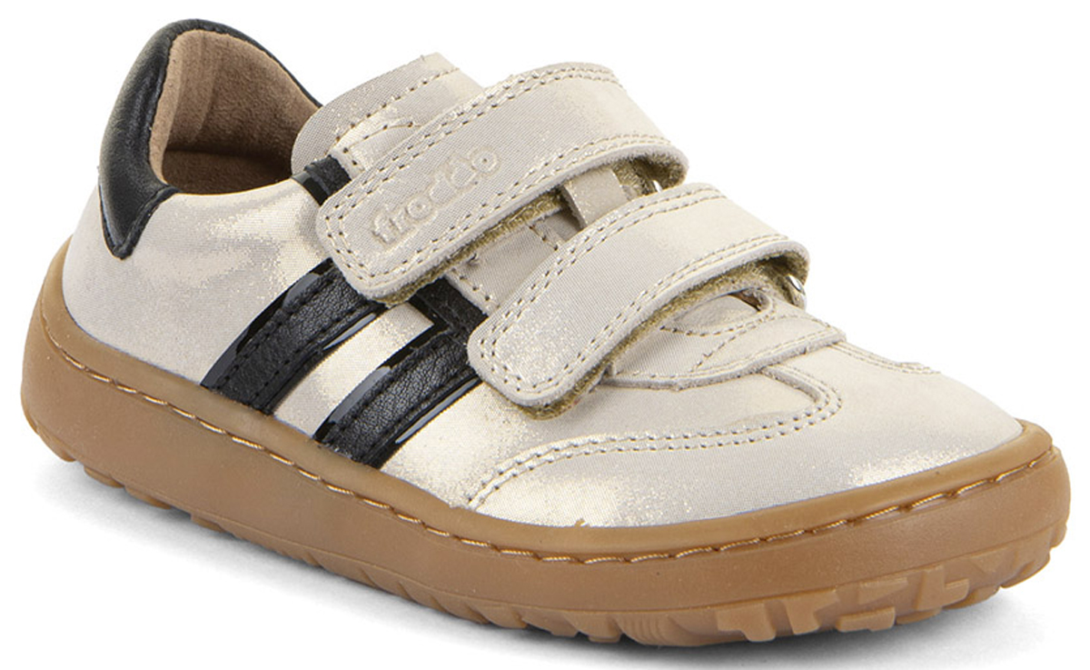 Barfußsneaker aus Leder mit Doppelklett von FRODDO *Barefoot F Motion* in Gold Shine G3130292