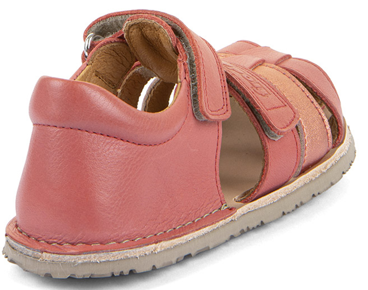 Leder Barfußsandalen, Fersenschutz & Zehenschutz, Coral Glitzer von FRODDO Flexy G3150283