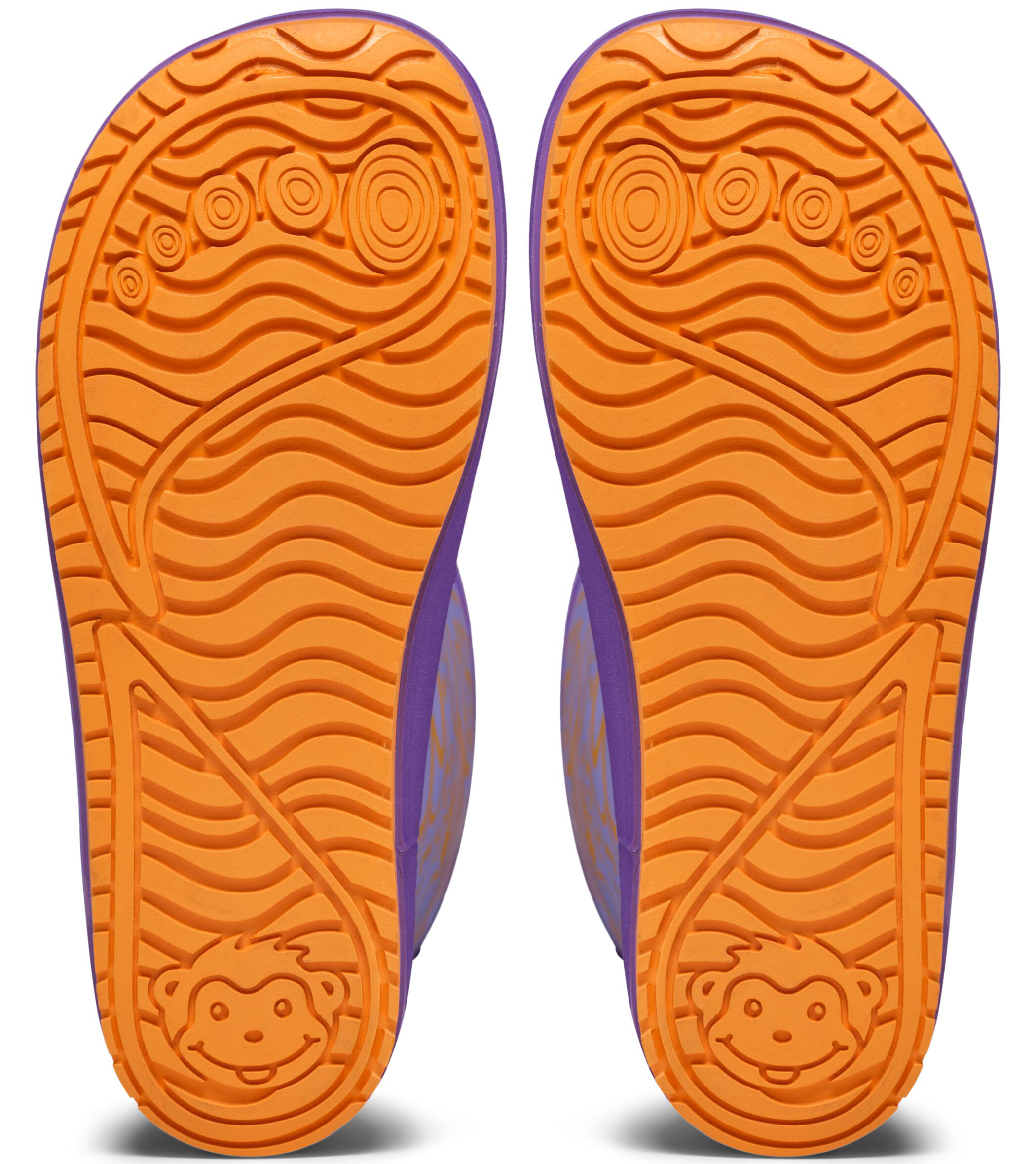 Barfuß Gummistiefel mit Warmfutter von AFFENZAHN * Vegan Puddly *  Schmetterling in Purple / Lila