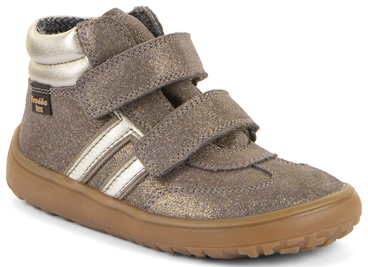 Leder Minimalschuhe Knöchelhoch + TEX Membran FRODDO Barefoot *F-Motion* Beige Bronze G3110285