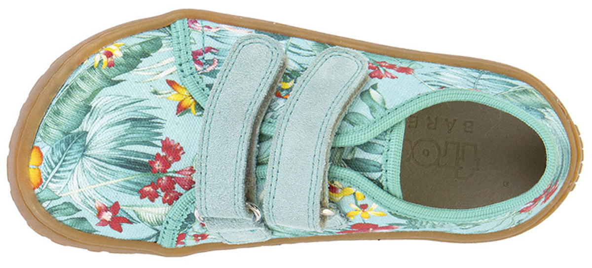Canvas Sneaker Barefoot Grip Sohle von FRODDO in Mint Hawaii Motiv G1700440