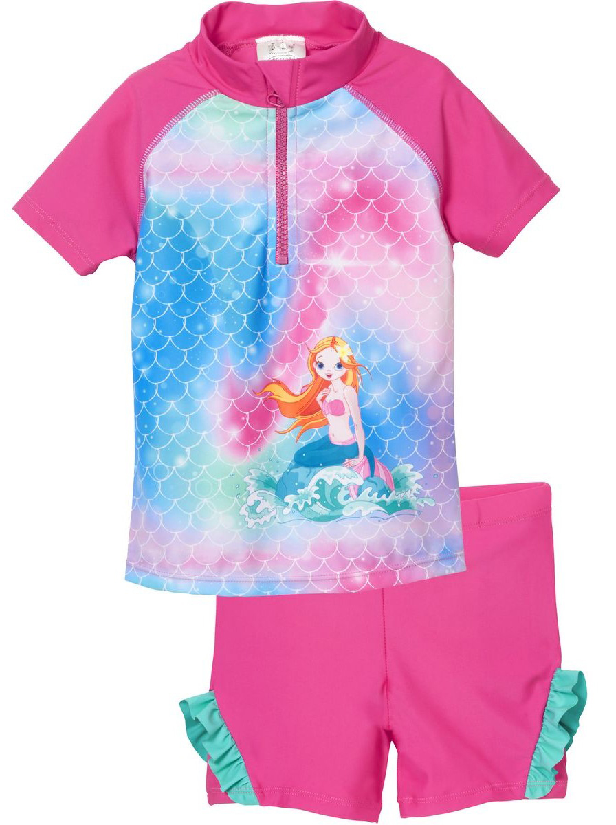 UV Schutz Zweiteiler Pink Regenbogen Meerjungfrau von PLAYSHOES UV Schutz 50+ 461262
