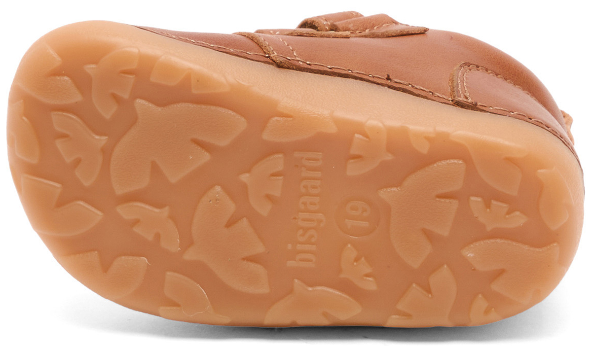 Knautschige Leder Barfußschuhe mit Lammwolle gefüttert CARTER Lamb in Cognac von BISGAARD 24113