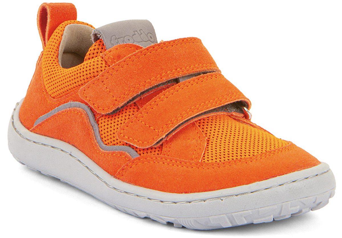 Barfußsneaker Leder + Meshbesatz Doppelklett * Froddo Barefoot * G3130271 in Neon Orange