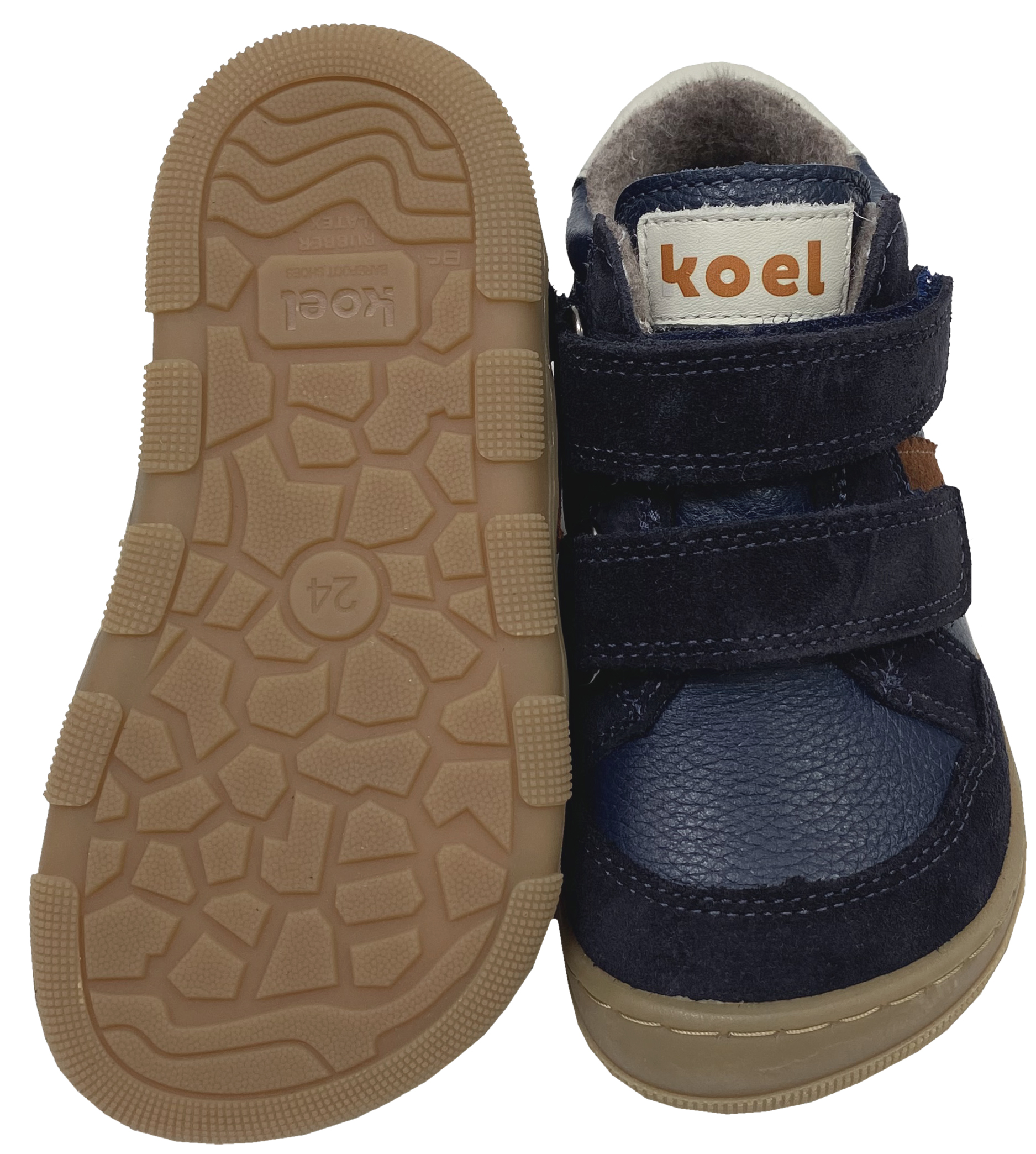 Leder Barfußschuhe mit Wollfleece Futter TEX Membran KOEL Barefoot *Kabriel 3.0 Navy* Extra Wide 15T008.123