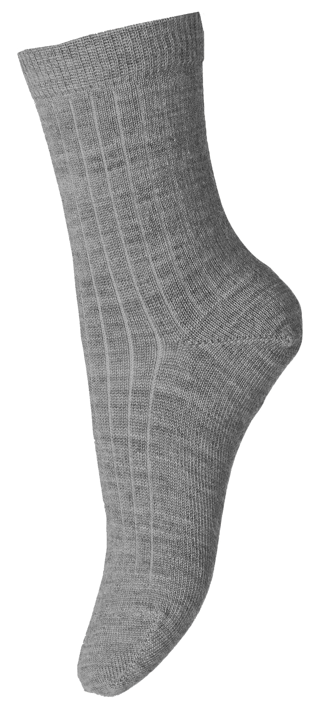 Dünne Wollsocke ~ mittlere Höhe~ aus Superwasch Soft Merino Wolle Artikel 718 in 491 Grey Melange