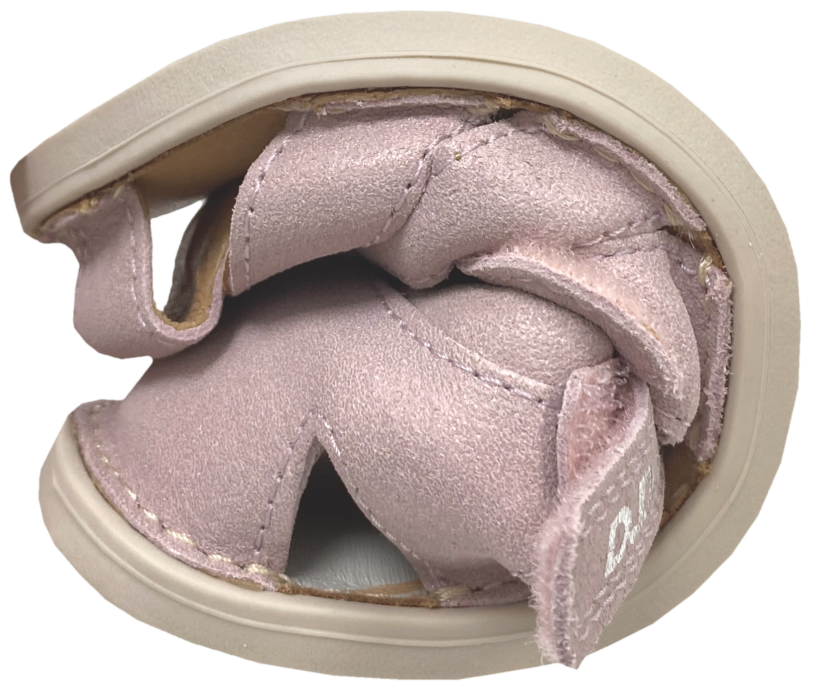 Leder Riemchen Sandalen Barfußschuhe, Zehen & Fersenschutz von D.D.Step Barefoot in Rosa Glitzer