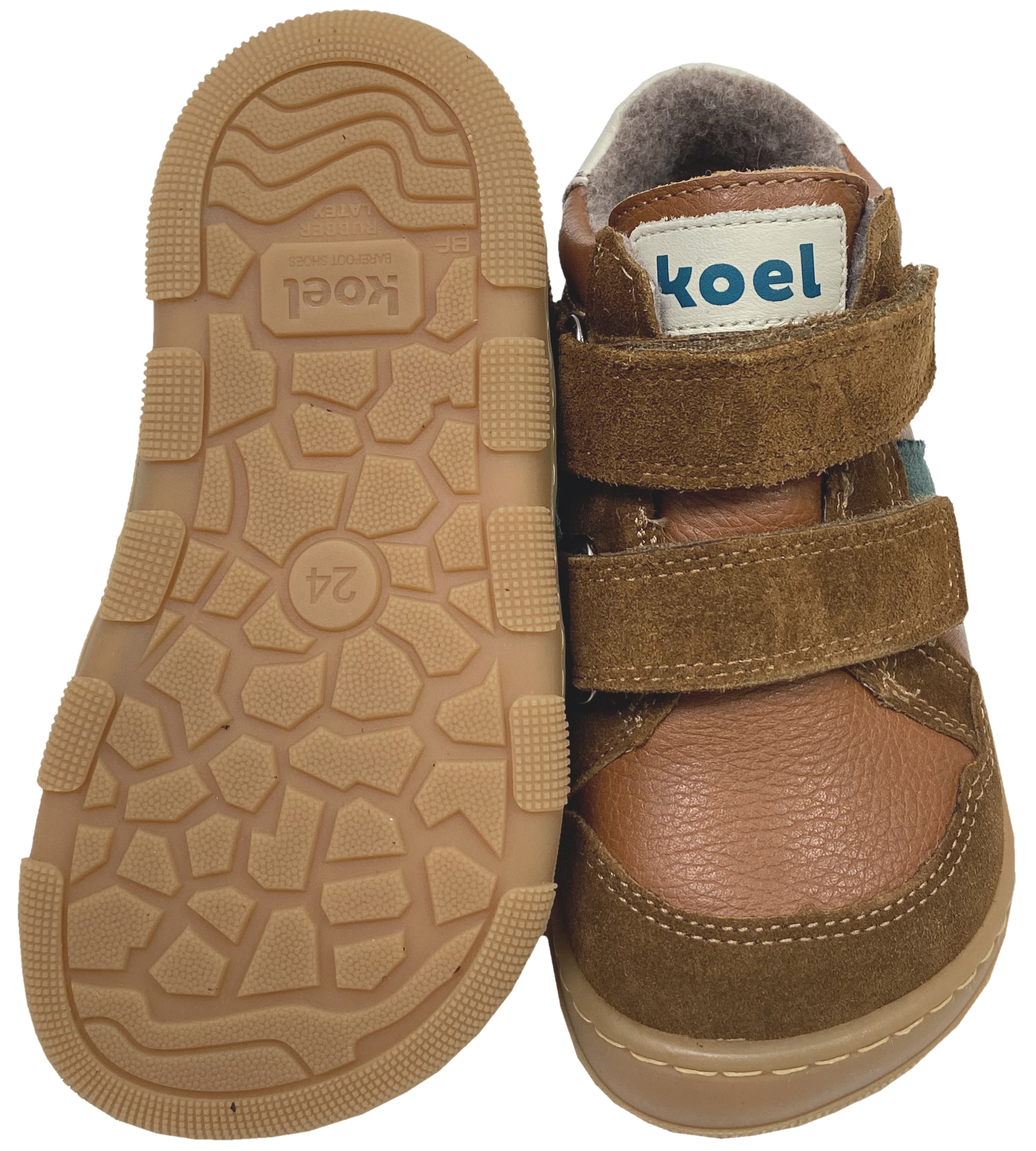Leder Barfußschuhe mit Wollfleece Futter TEX Membran KOEL Barefoot *Kabriel 3.0 Cognac* Extra Wide 15T008.123