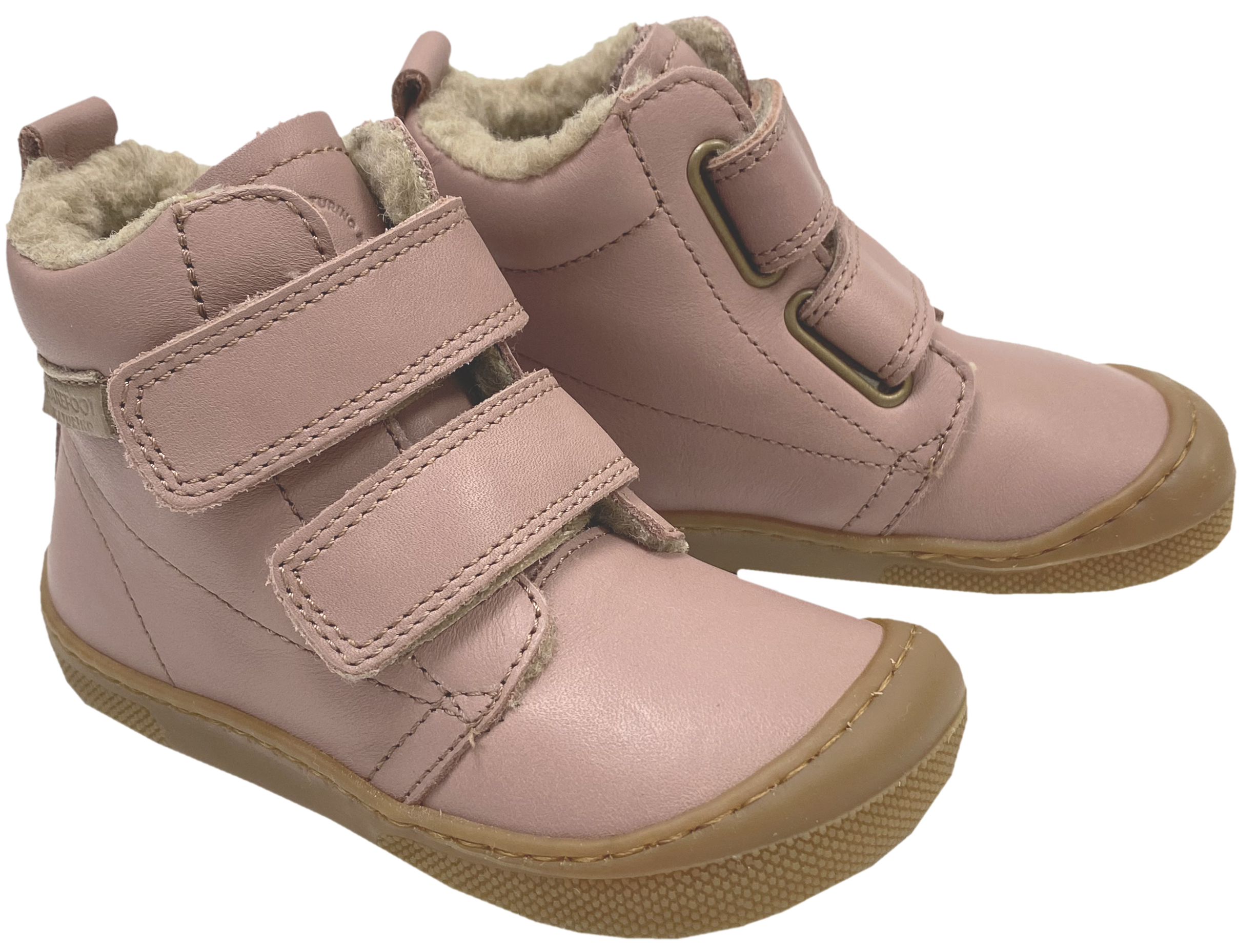 Naturino Barfuß Winterstiefel Nappa Leder *WIGGHI* m. Wollfutter in Matt Dkl Rose