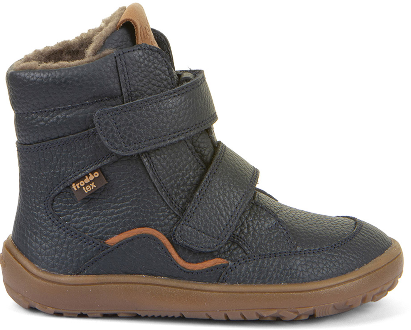 Winter Barfußstiefel Leder in Dark Blue Schurwolle & TEX FRODDO Barefoot G3160246