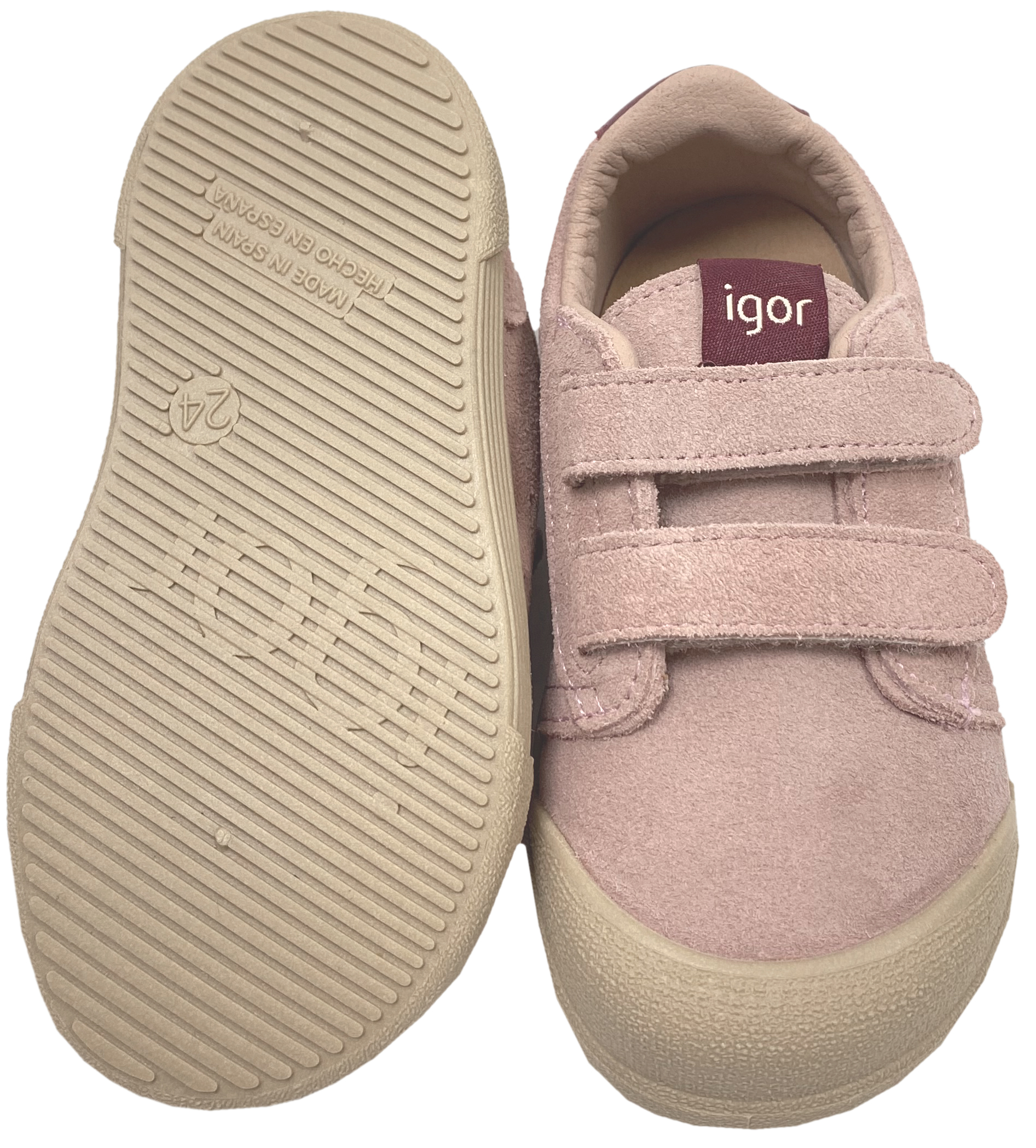 Lässig schicke Sneaker aus Leder & Mikrofaser in Altrosa aus der Barefootlinie von IGOR aus Spanien Tennis S.