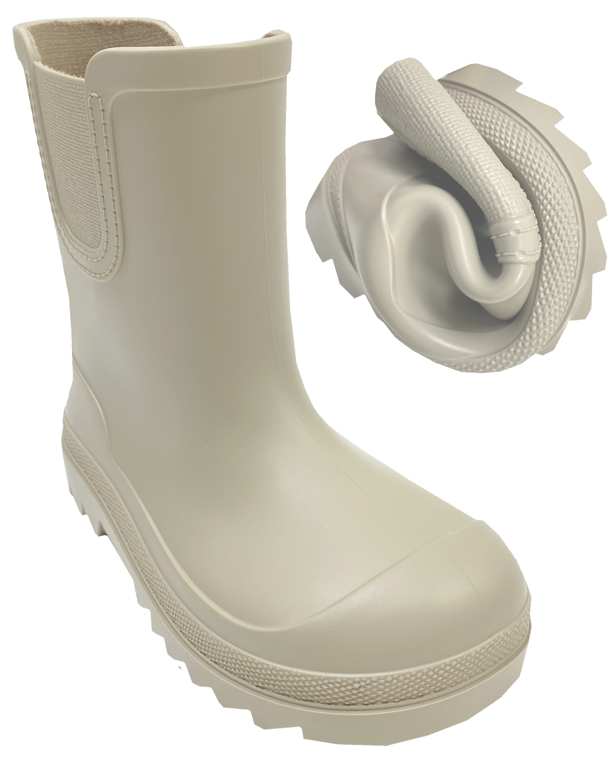 Leichte & flexible Barfußgummistiefel Xtra breite Zehenbox von IGOR * Verona * in Piedra / Beige