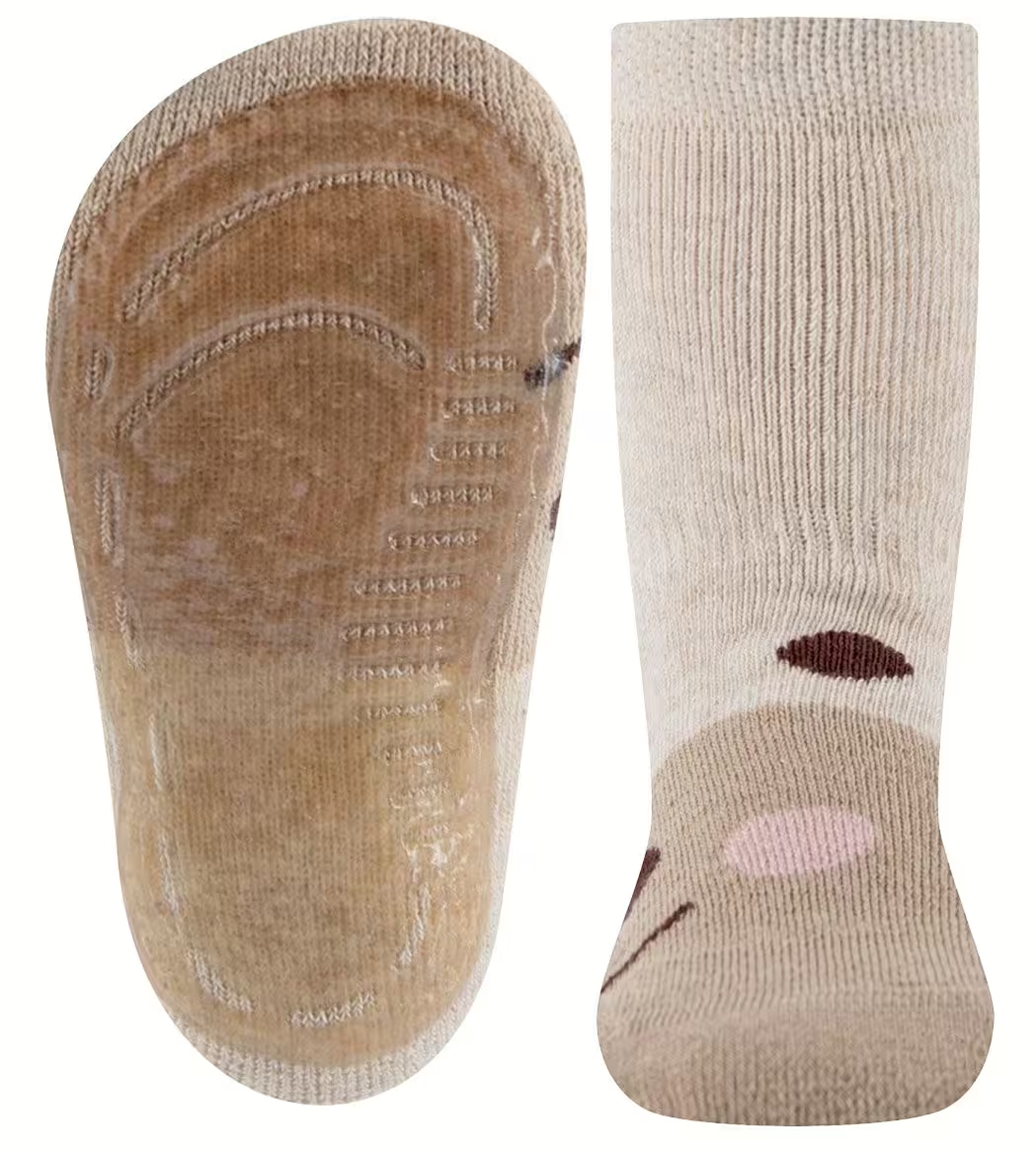 Stoppersocken aus BW Vollfrottee Softstep Sohle v. EWERS in Beige Mel. Smily 221412
