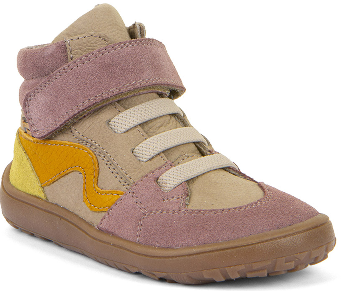Halbhohe Barfußschuhe, Leder +TEX Mem. +Textil Inlay *Taupe / Rosa* FRODDO G3110265