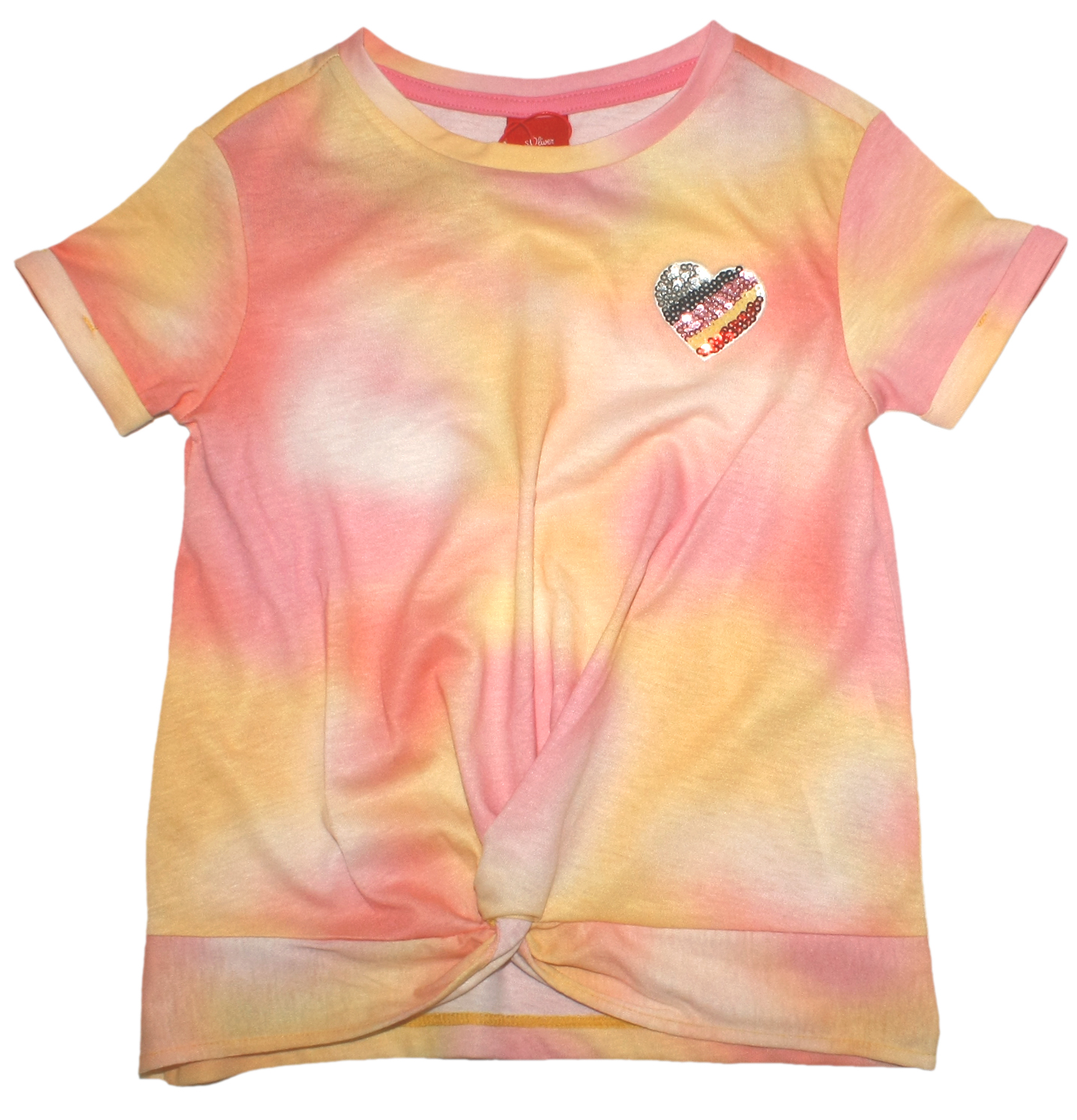 Luftiges T-Shirt in Pastell Tönen Farbverlauf mit Deutschland Flaggen Stick von S.OLIVER  6291