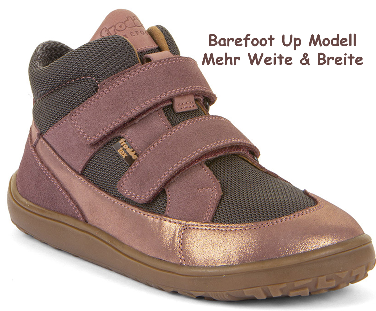 Halbhohe Barfußschuhe *UP+*, Leder +TEX+Textil Inlay *Rosa Glitzer* FRODDO G3110268