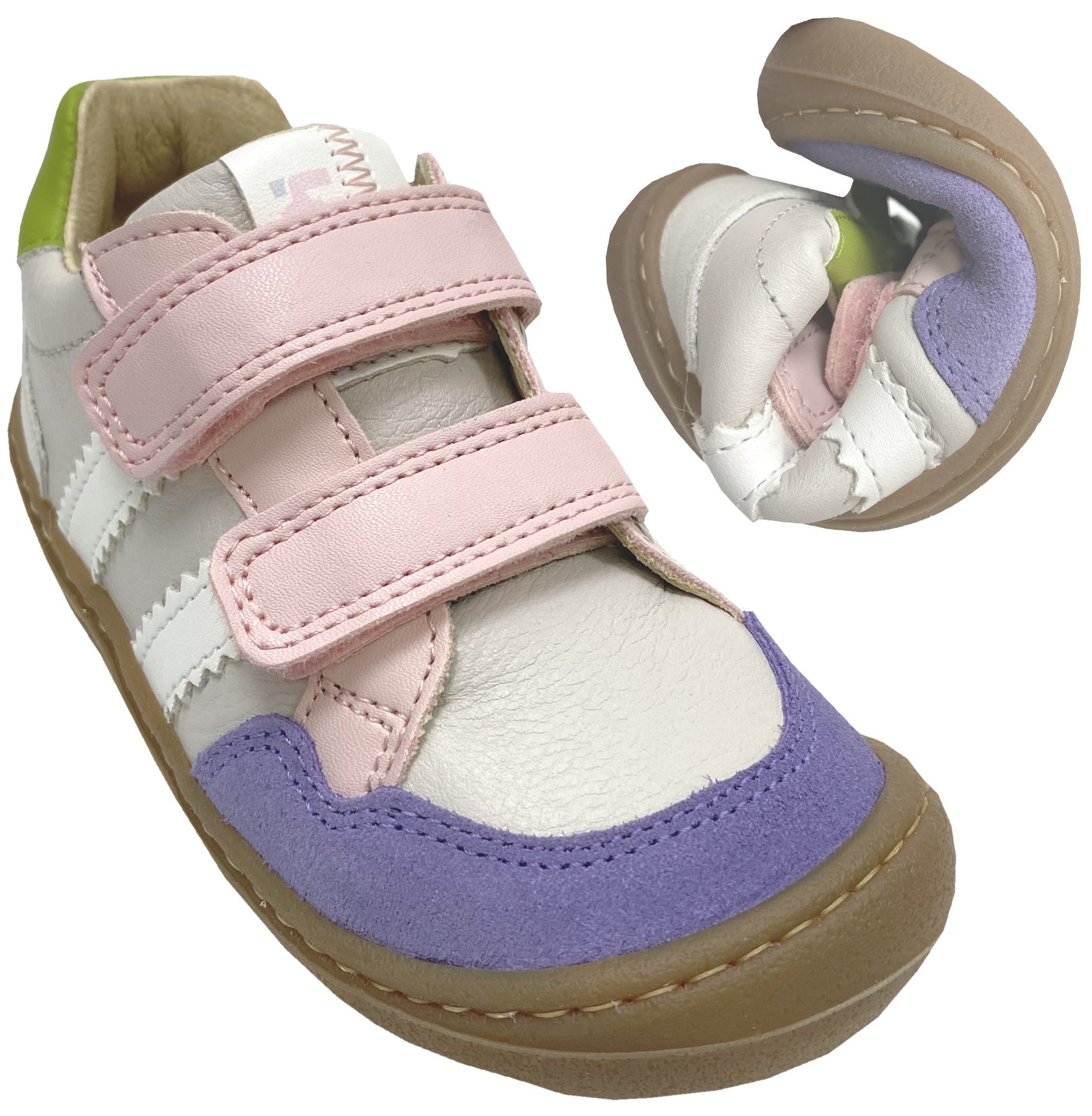 Barfuß Sneaker * BALI 2.0 * aus Nappaleder Lavendel, schmalere Paßform Klassik Sohle 06M022.121